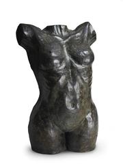 Two Bronze Sculptures "Female and Male Nude" by Hubert Yencesse