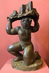 Bronze Sculpture "Man Carrying a City" by José Seguiri