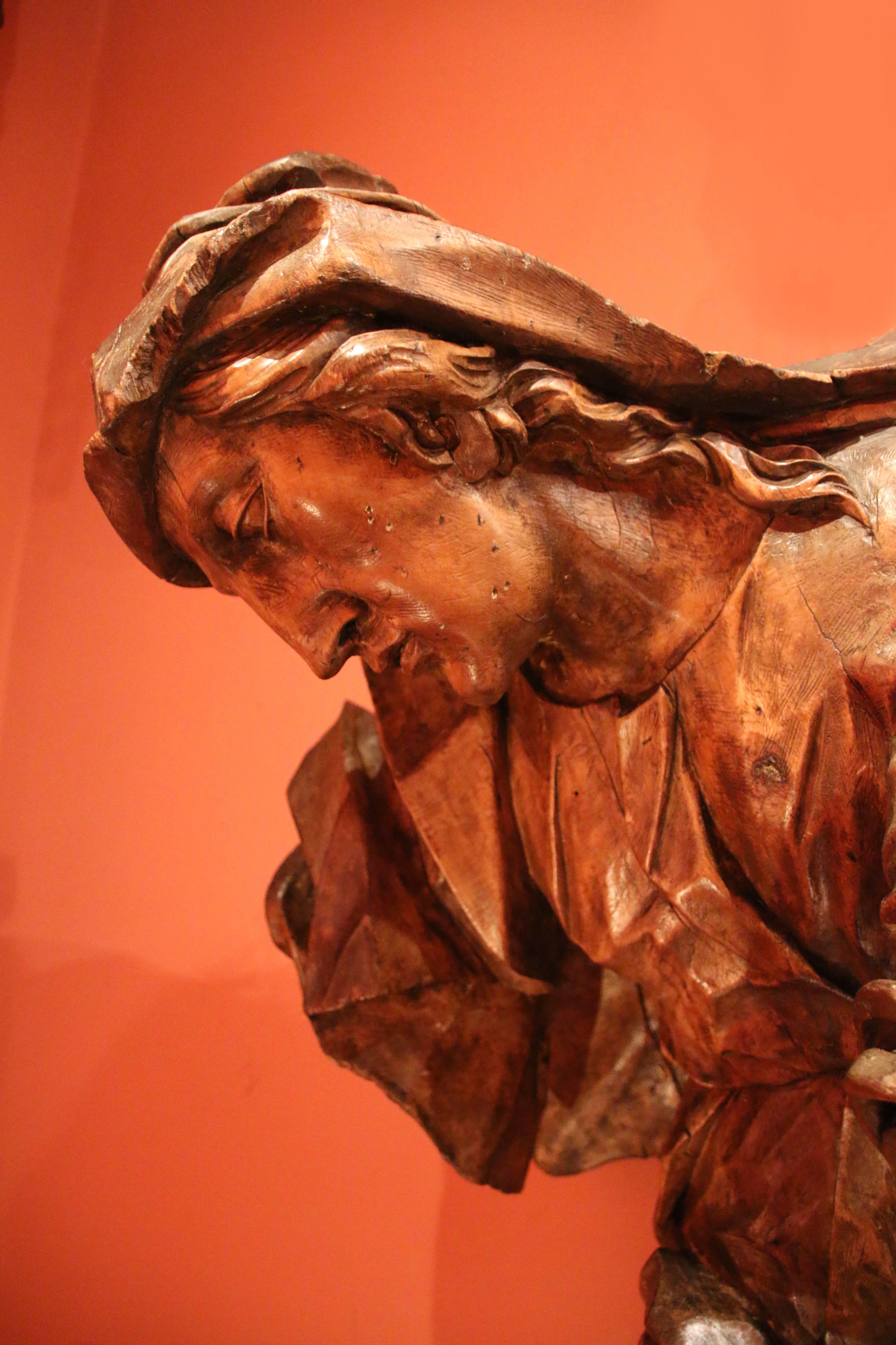 German Gothic Sculpture Depicting a Holy Woman For Sale