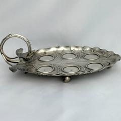Chinese Export Silver Egg Cruet by Kwong Man Shing Using the Chrysanthemum Motif
