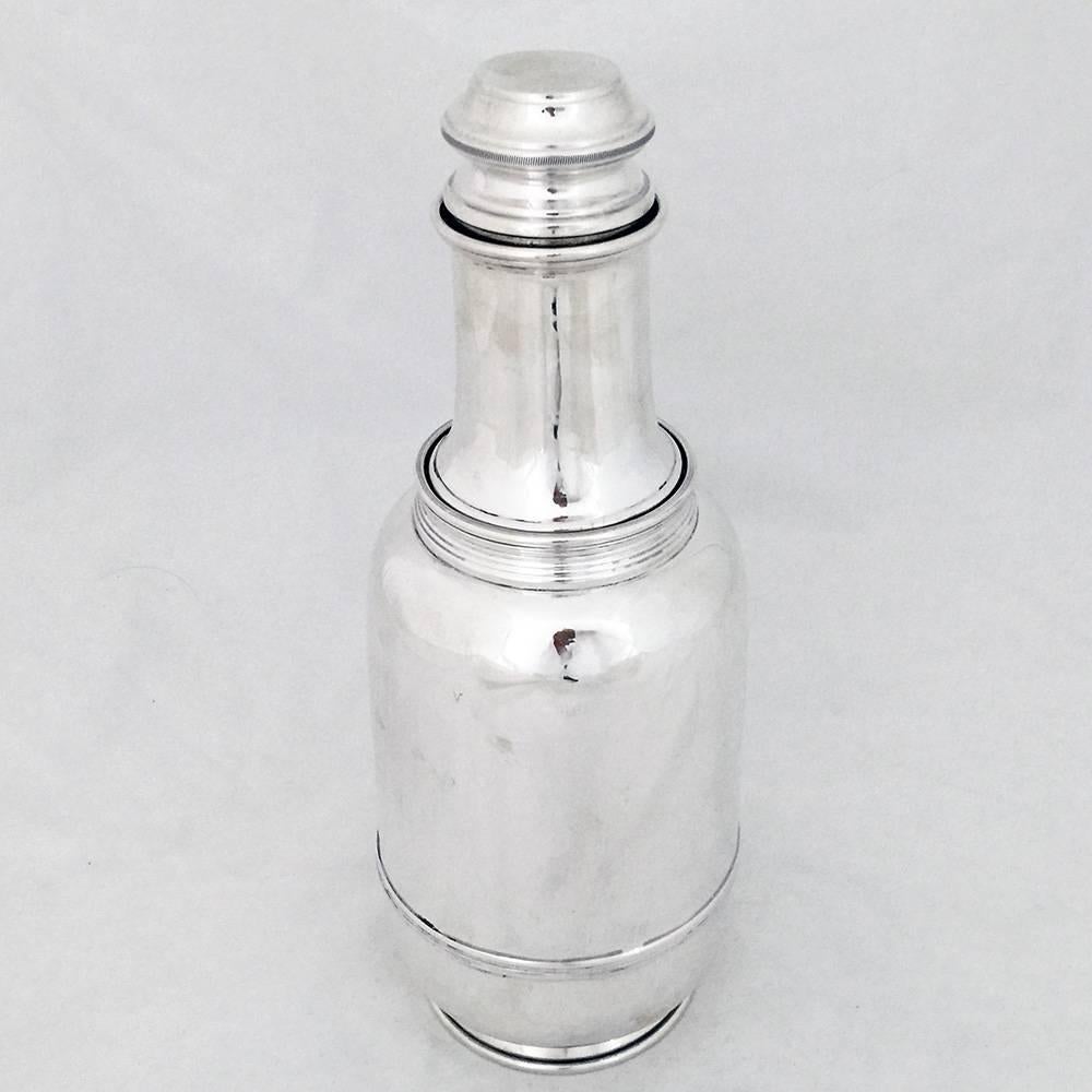 Early 20th Century Sterling Silver Art Deco Cocktail Shaker by Cartier of Paris