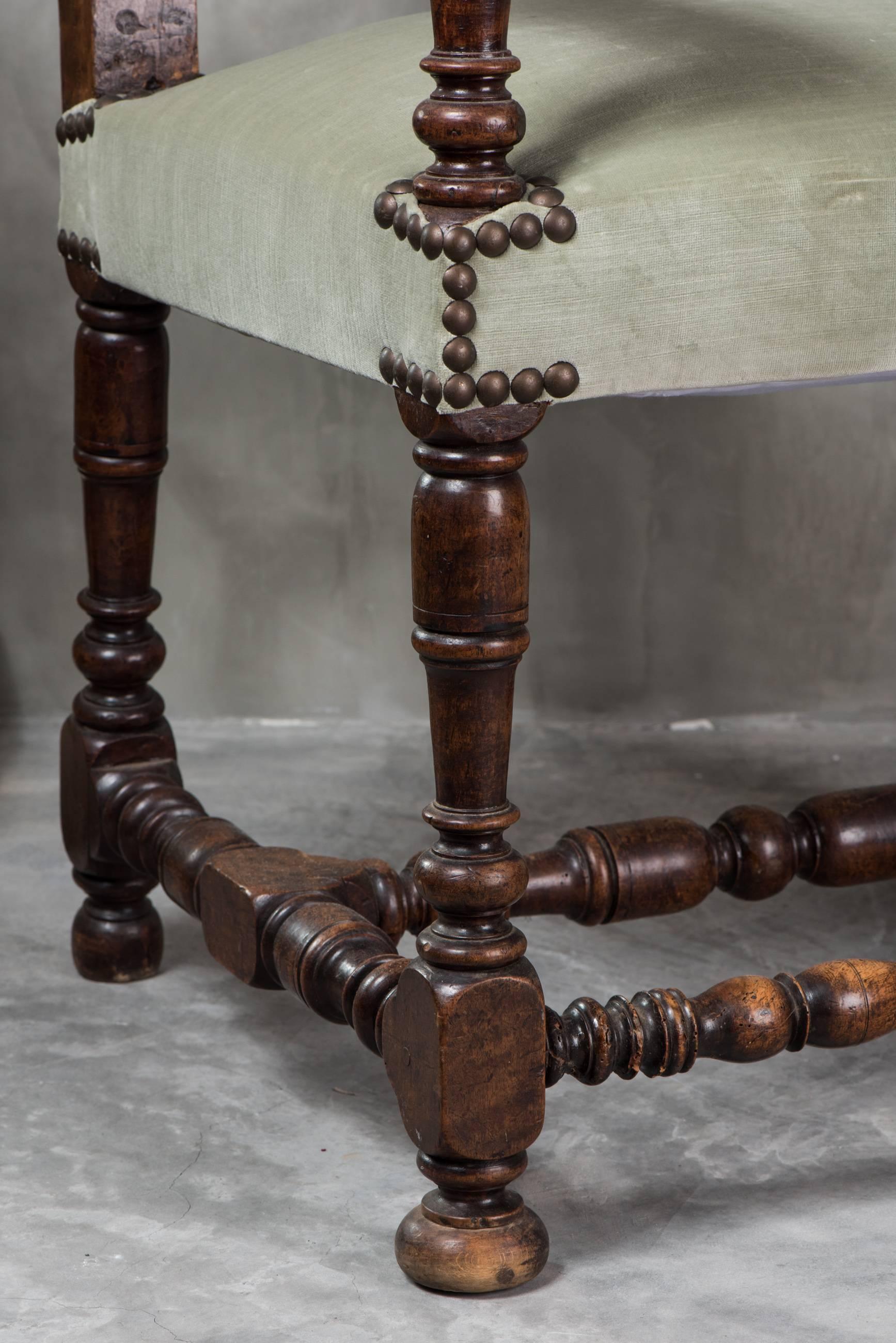 European 19th Century Jacobean / Renaissance Revival Carved Throne For Sale