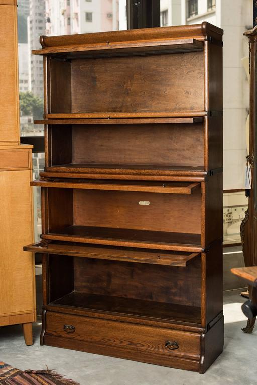 Early 20th Century English Oak Globe Wernicke Bookcase For Sale at 1stdibs