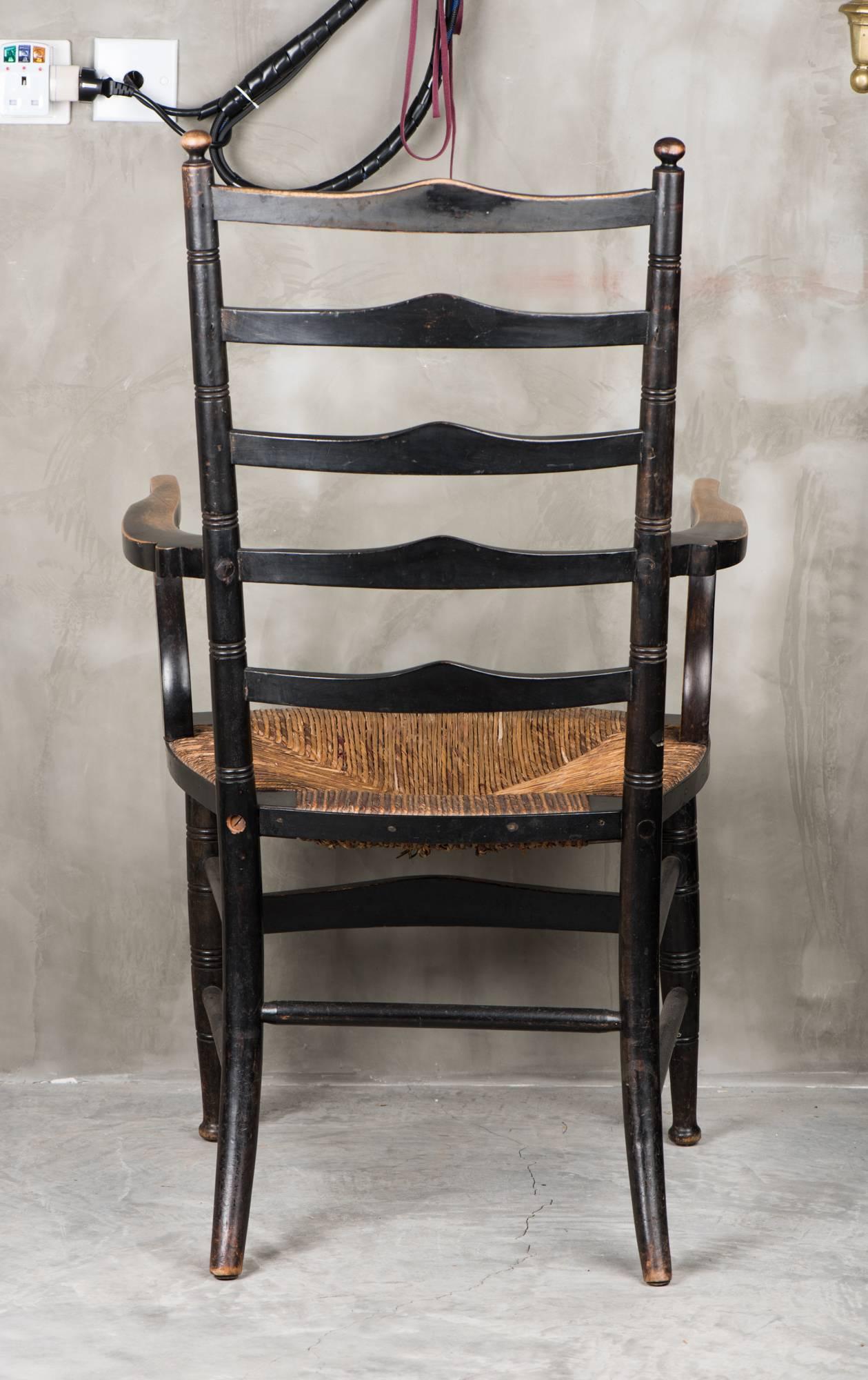 Arts and Crafts 19th Century Liberty Ladder-Back Armchair For Sale