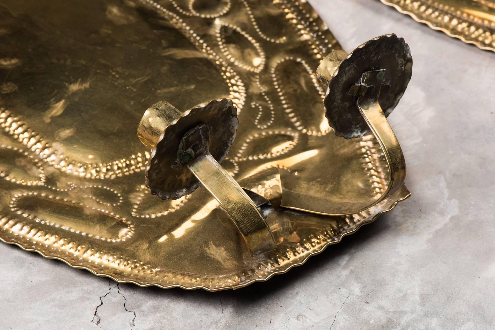 Baroque Early 20th Century Brass Candle Sconces For Sale