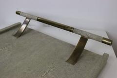 Shagreen Service Tray with Brass Inlay