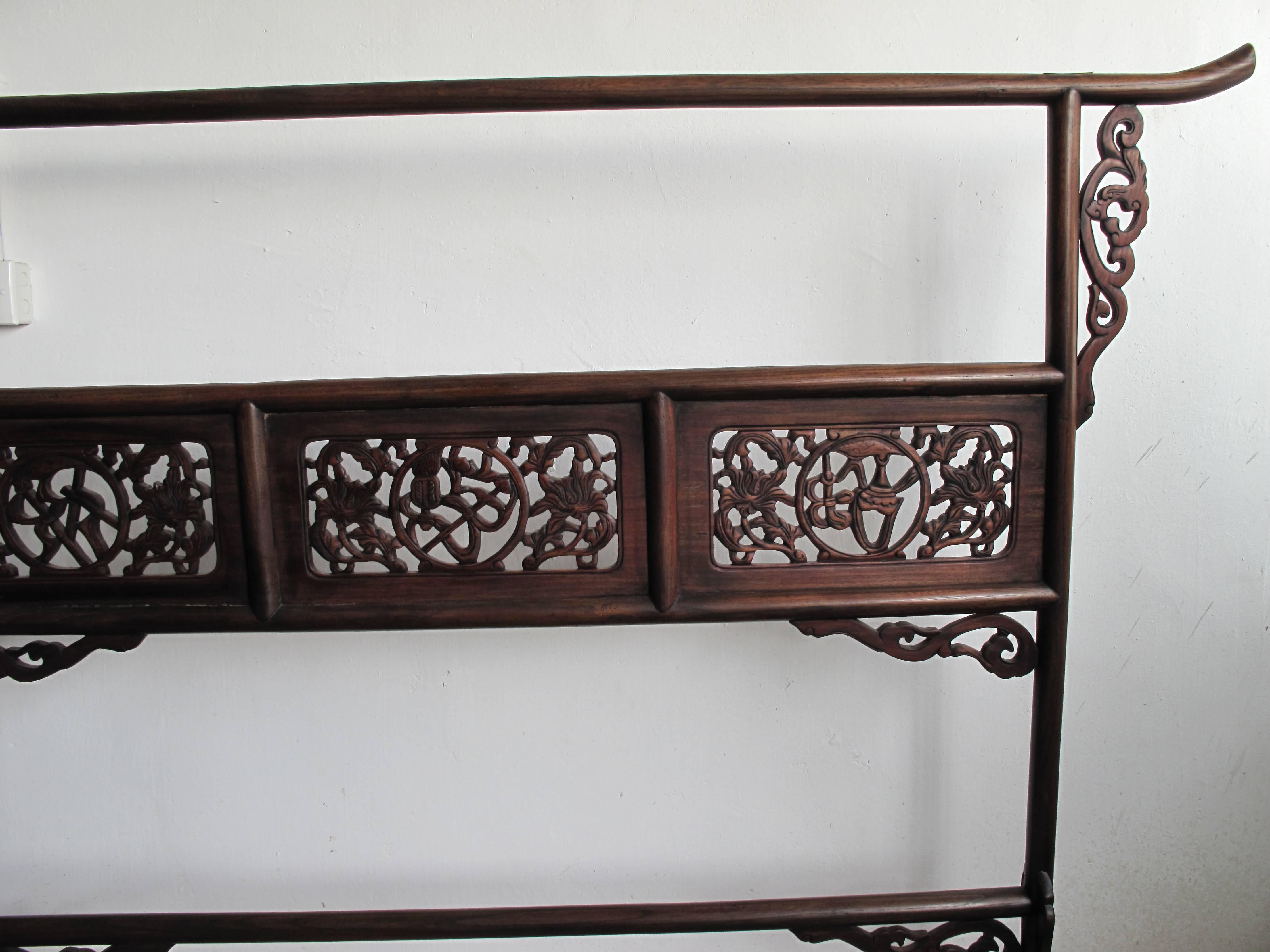 19th Century Chinese Elmwood Clothes Rack For Sale 4