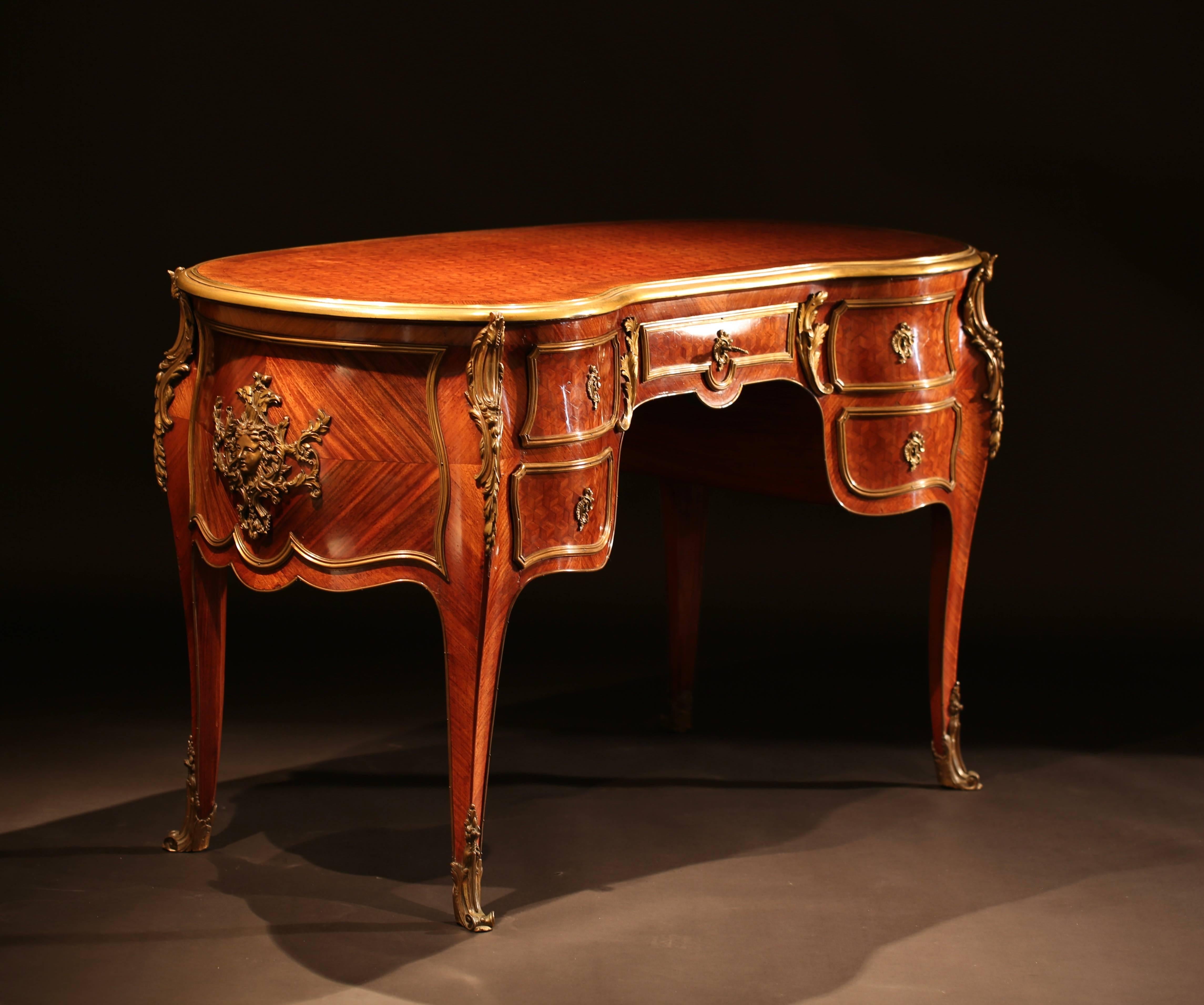 19th Century Louis XV Style Bureau Plat For Sale 1