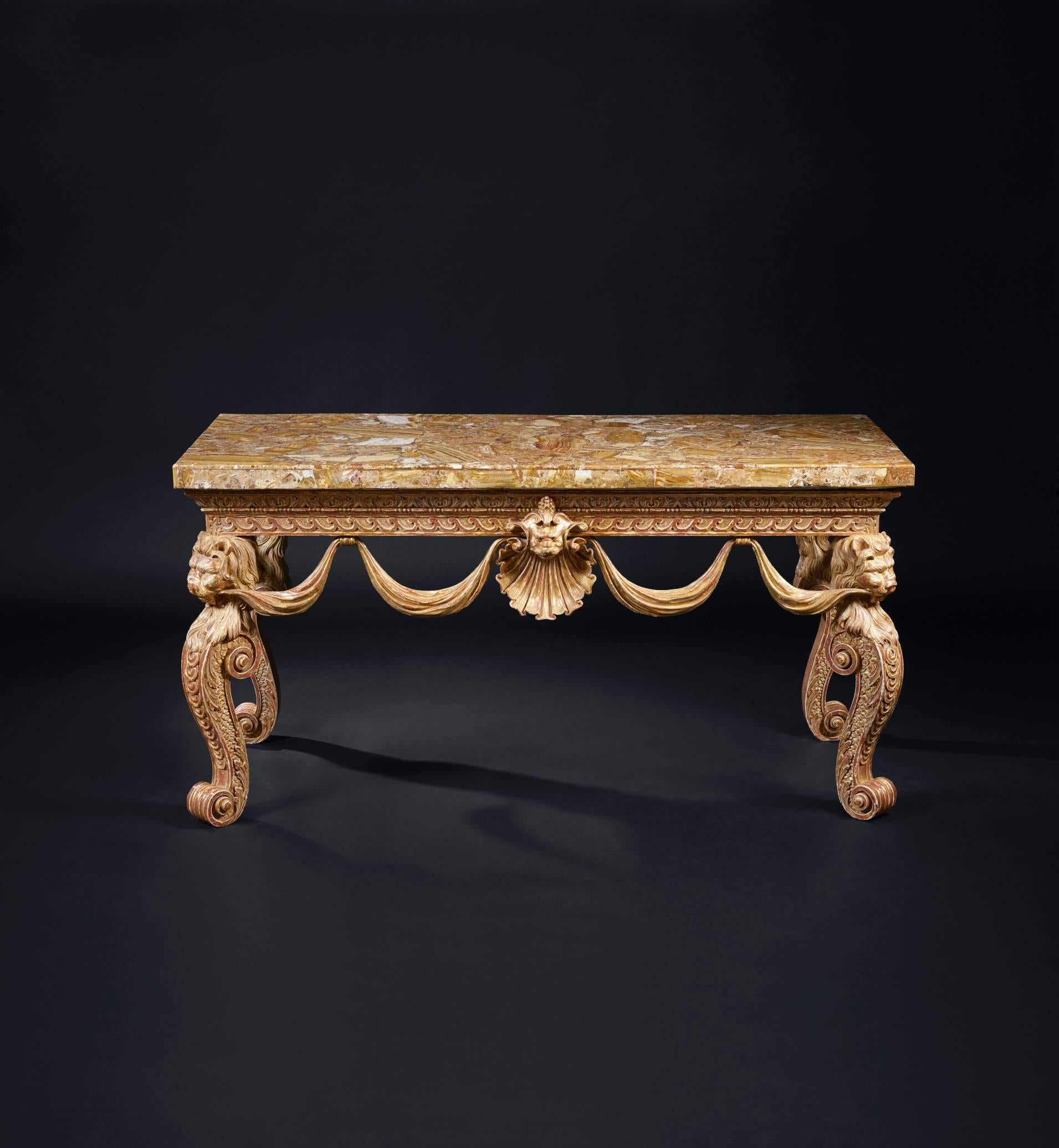 Important George II Giltwood Side Table in the Manner of Henry Flitcroft 1