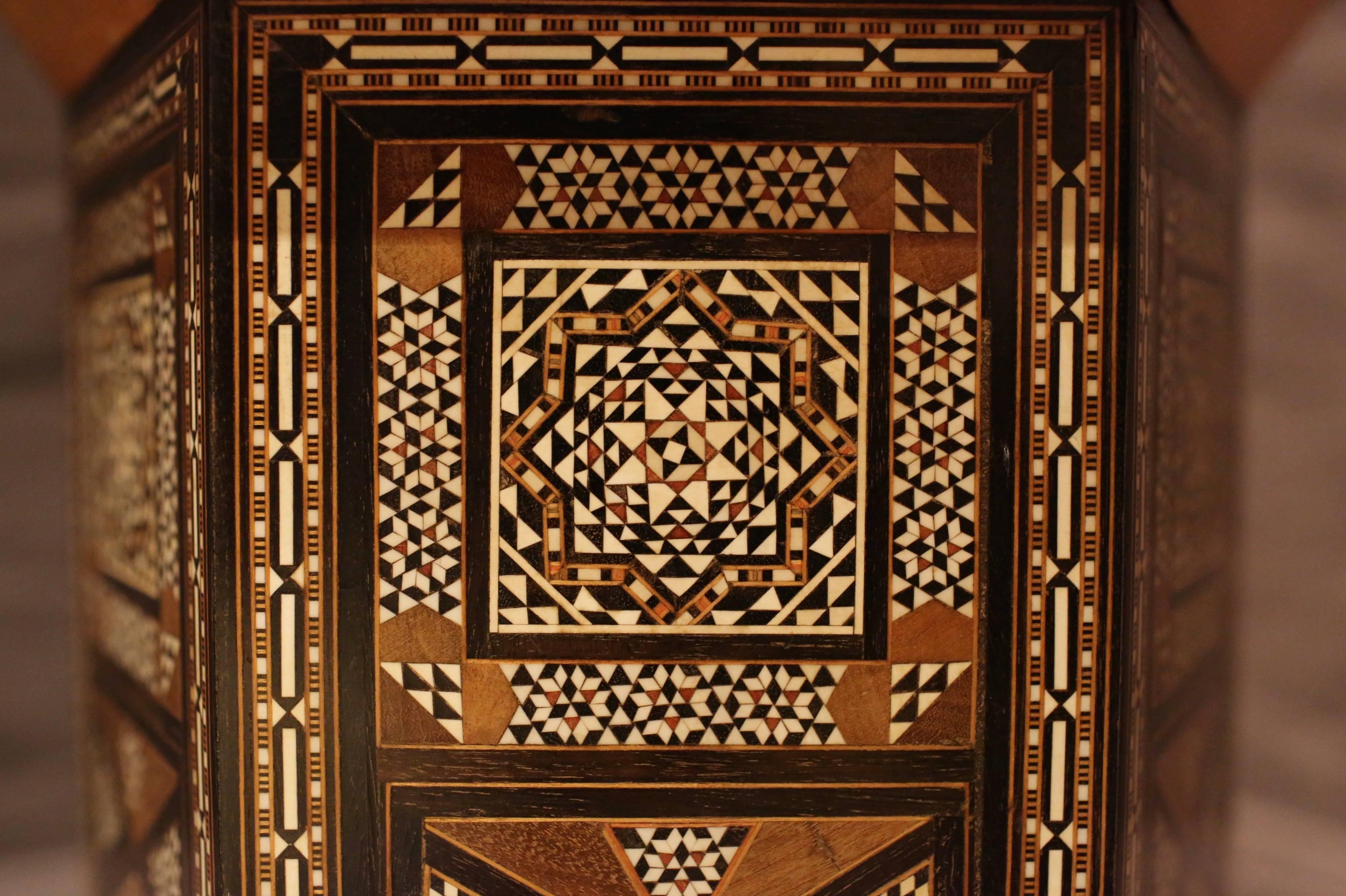 Wood Early 20th Century Syrian Hexagonal Occasional Table