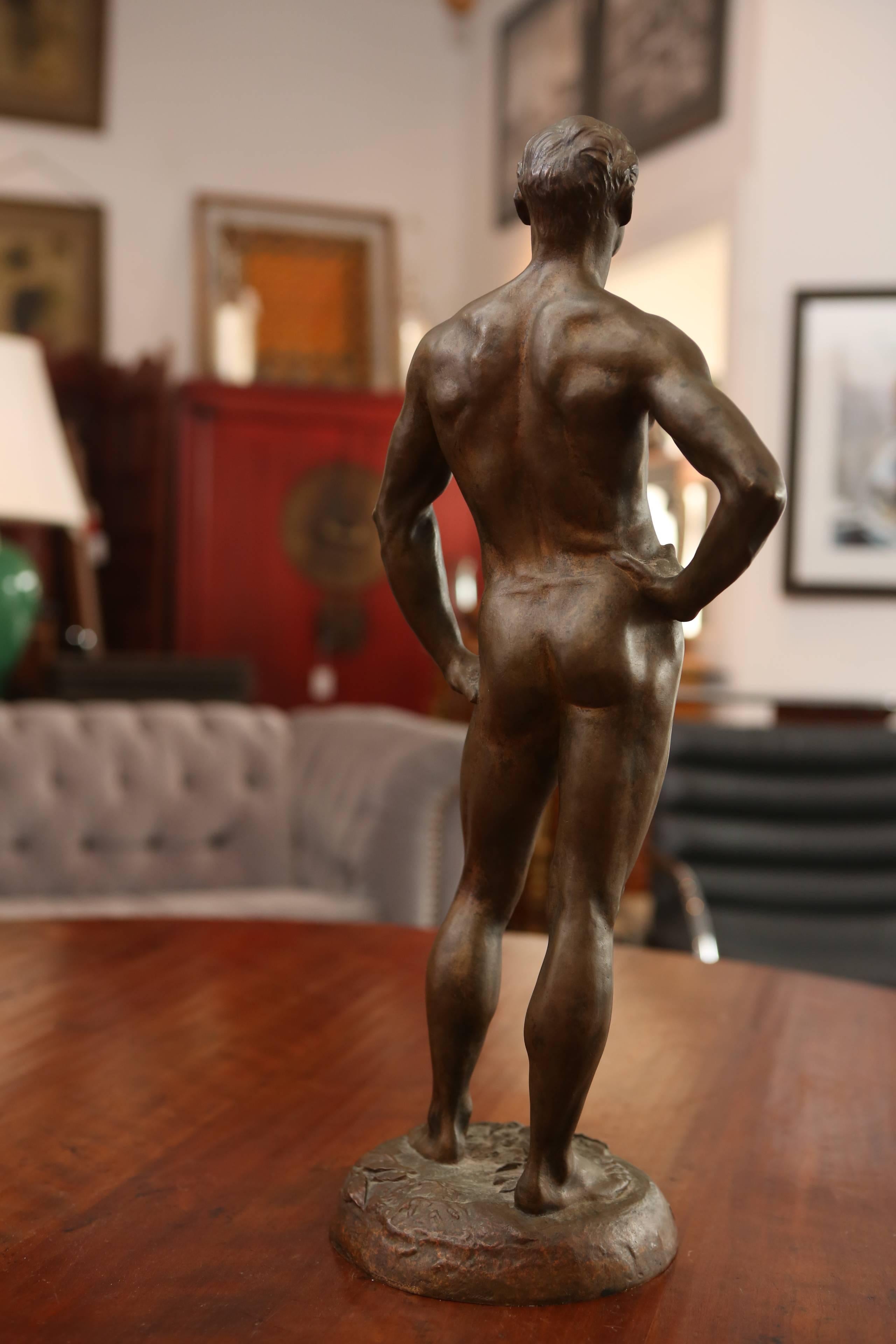 French Male Bronze Figure