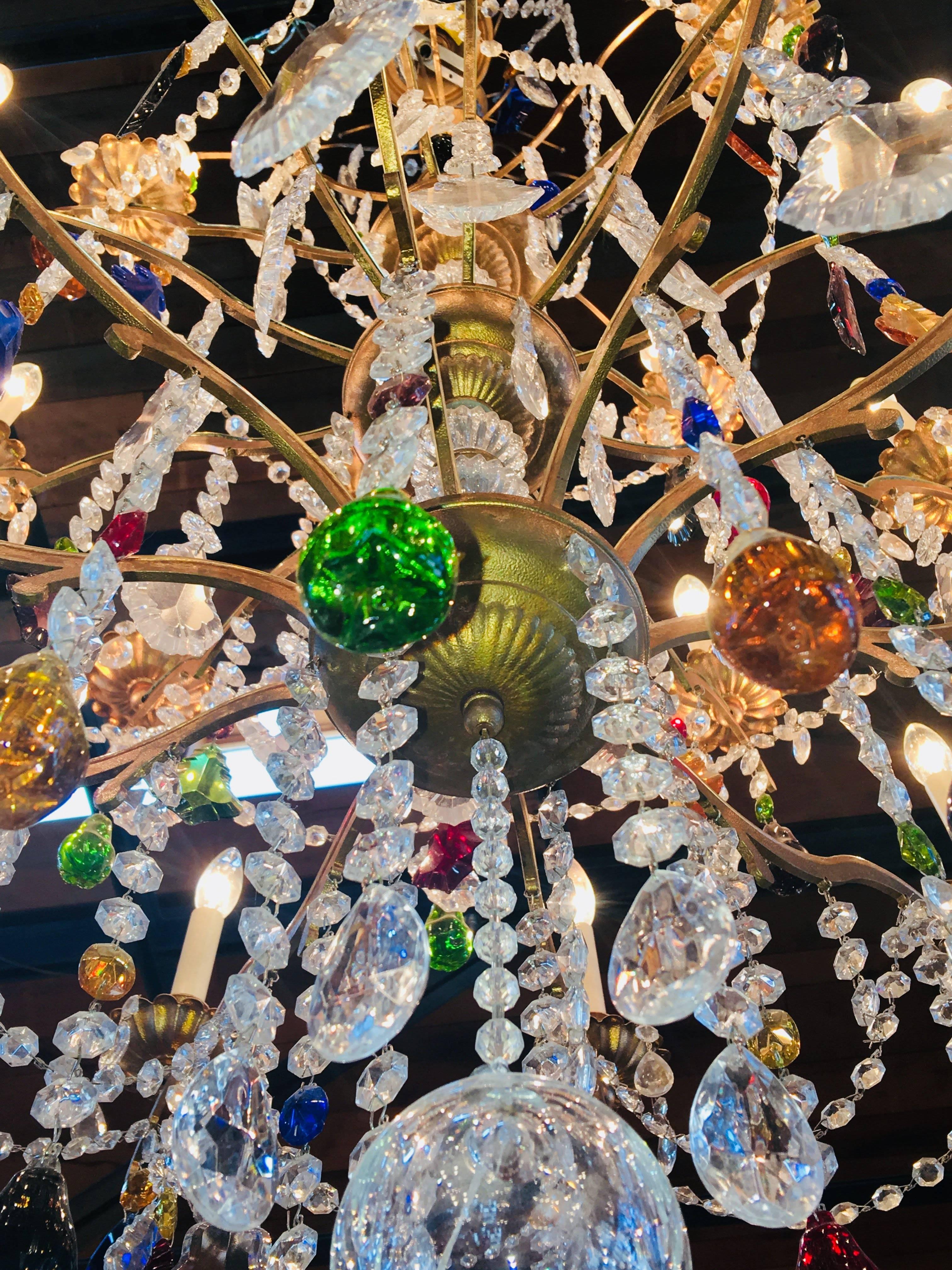Louis XIV Style Multicolored Crystal Chandelier 2