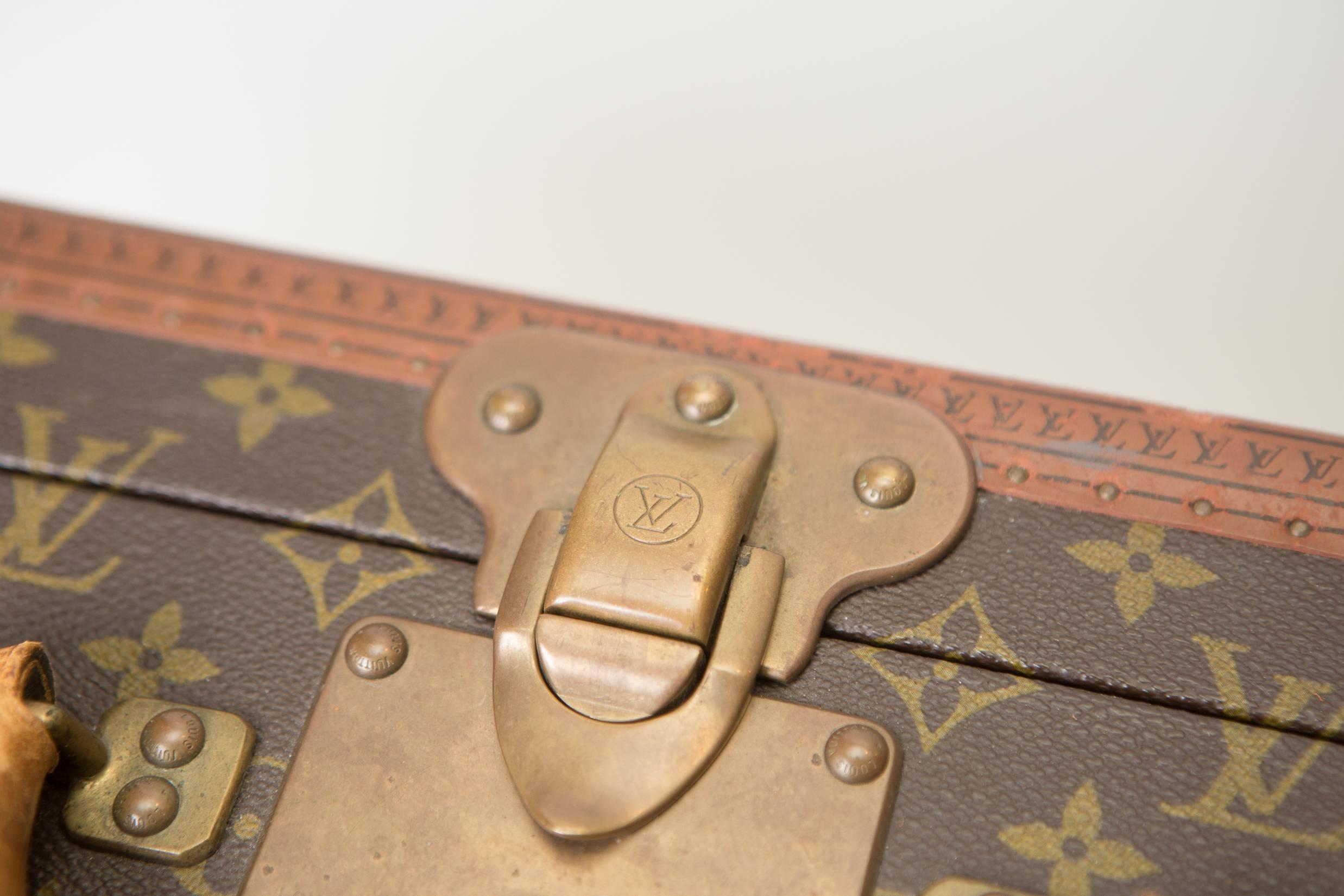 Leather Louis Vuitton Alzar 80 Hardside Monogram Suitcase or Trunk