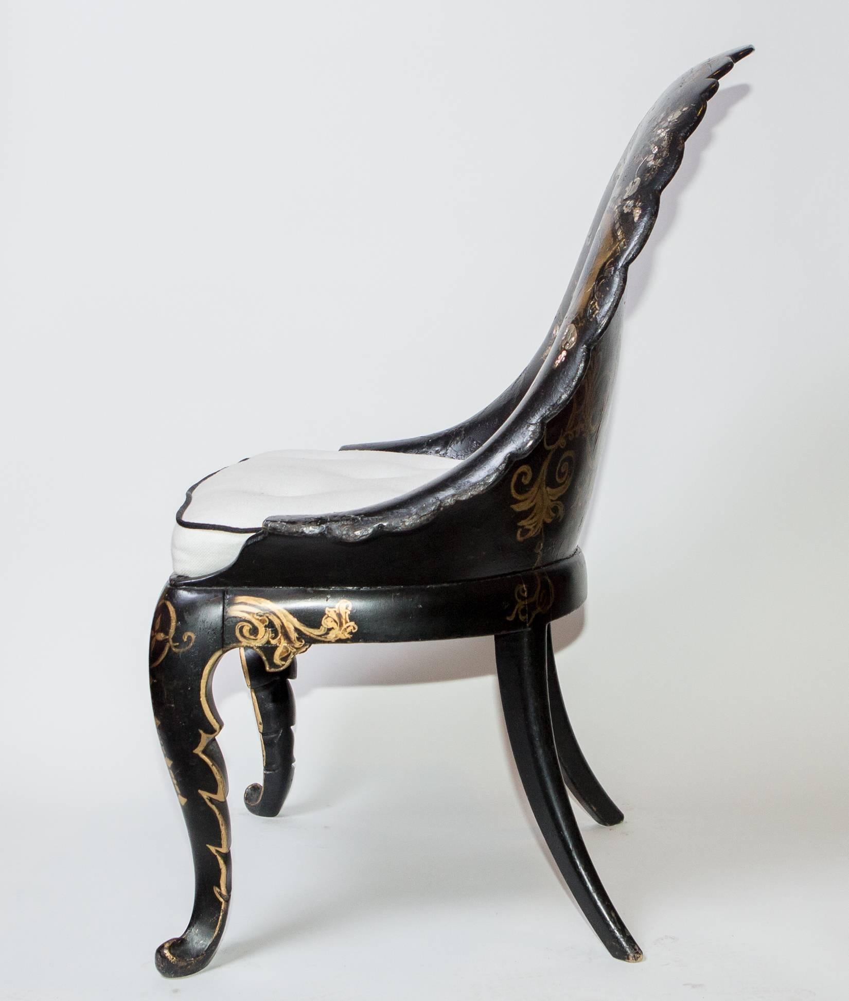 19th Century Papier Mâché Chair at 1stDibs