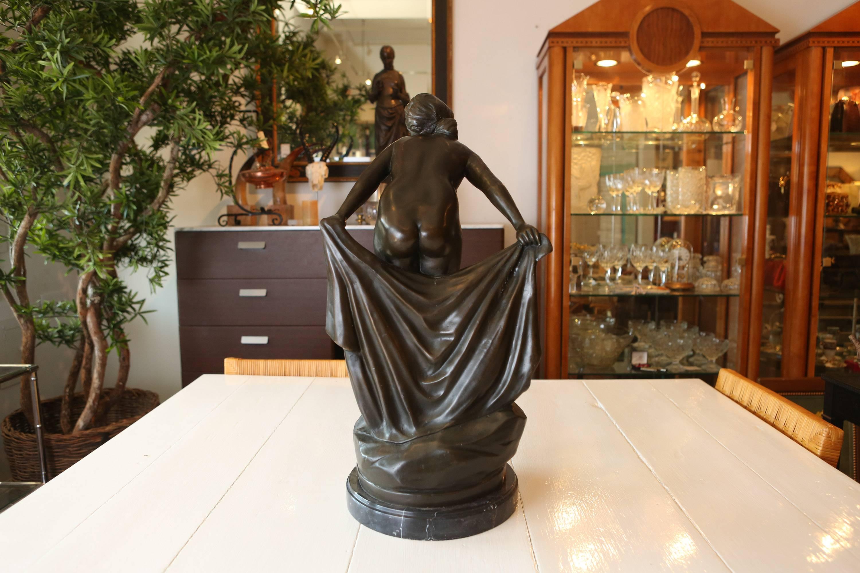 Nude Female Bronze Sculpture In Excellent Condition In Bridgehampton, NY