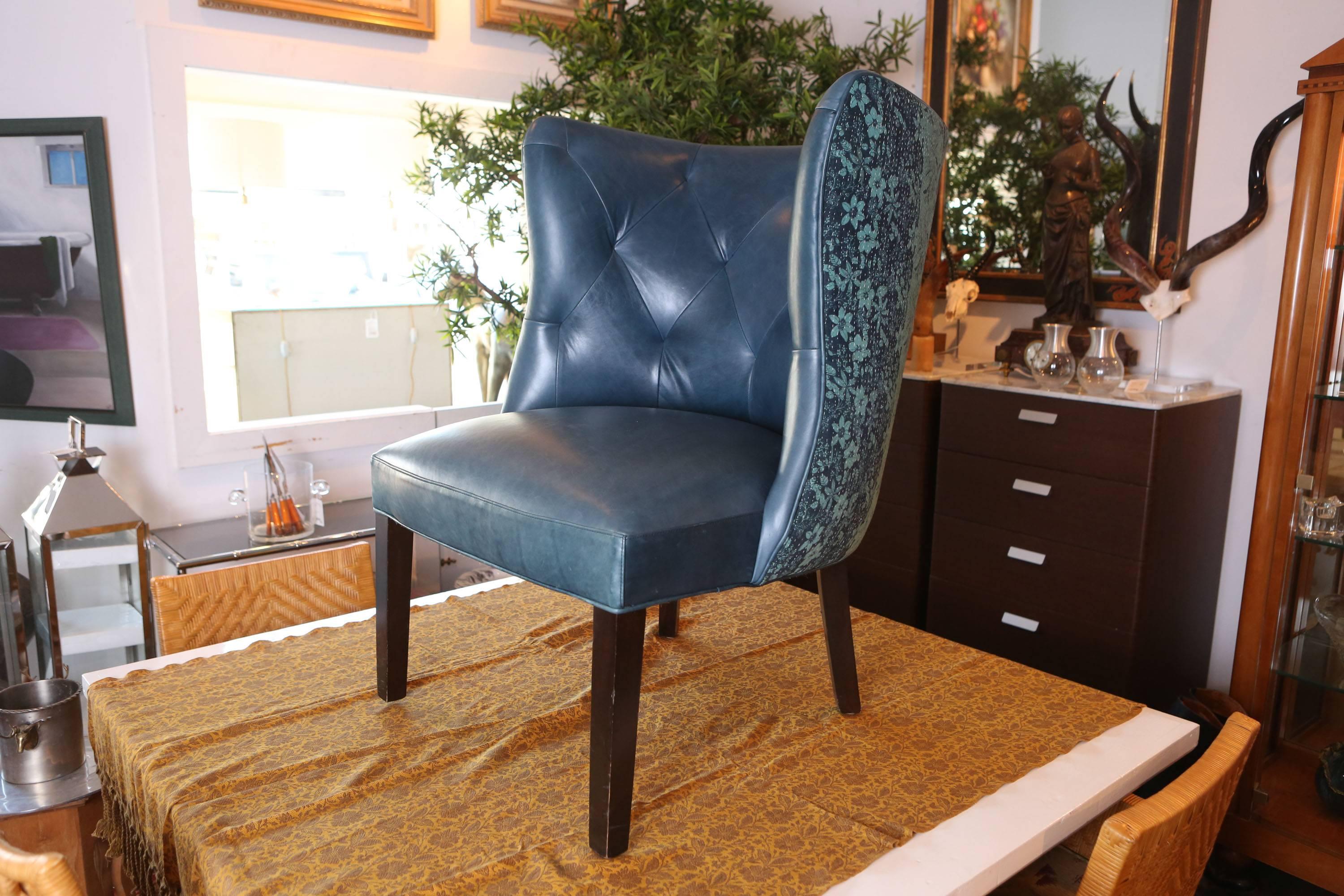 Contemporary Goodman Tibetan Upholstered Leather Chair