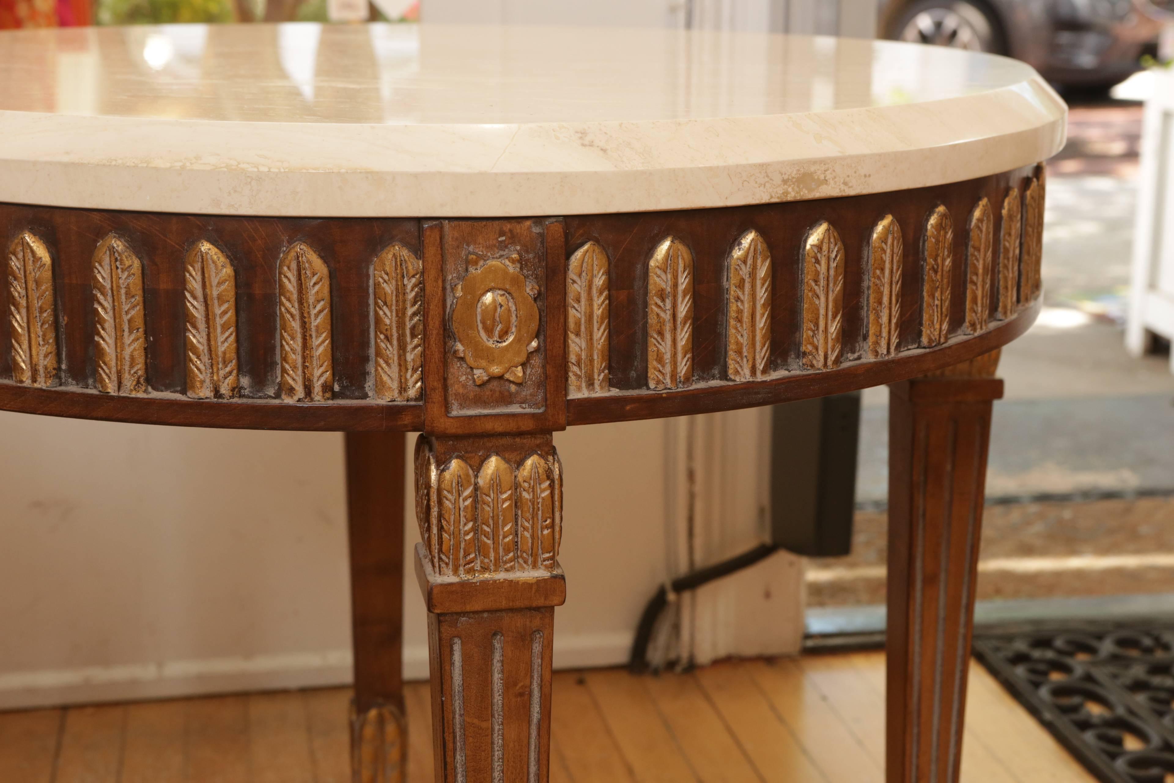 Pair of Kreiss Side Tables with Marble Tops In Good Condition In Bridgehampton, NY