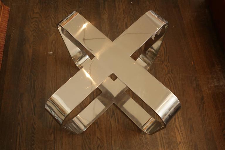 XShaped Chrome MidCentury Coffee Table Base For Sale at 1stDibs