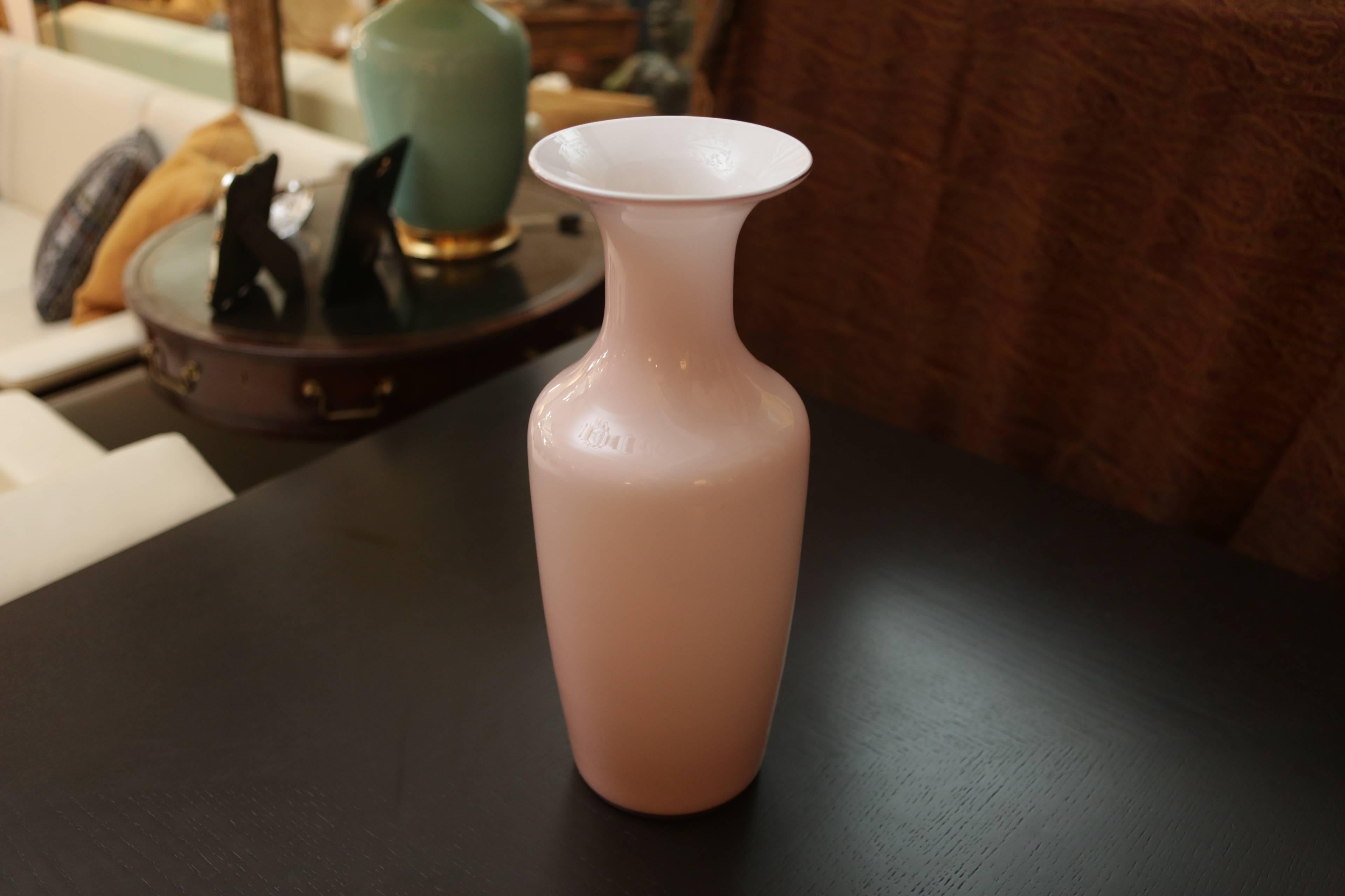 20th Century Signed Venini Italia Murano Glass Vase