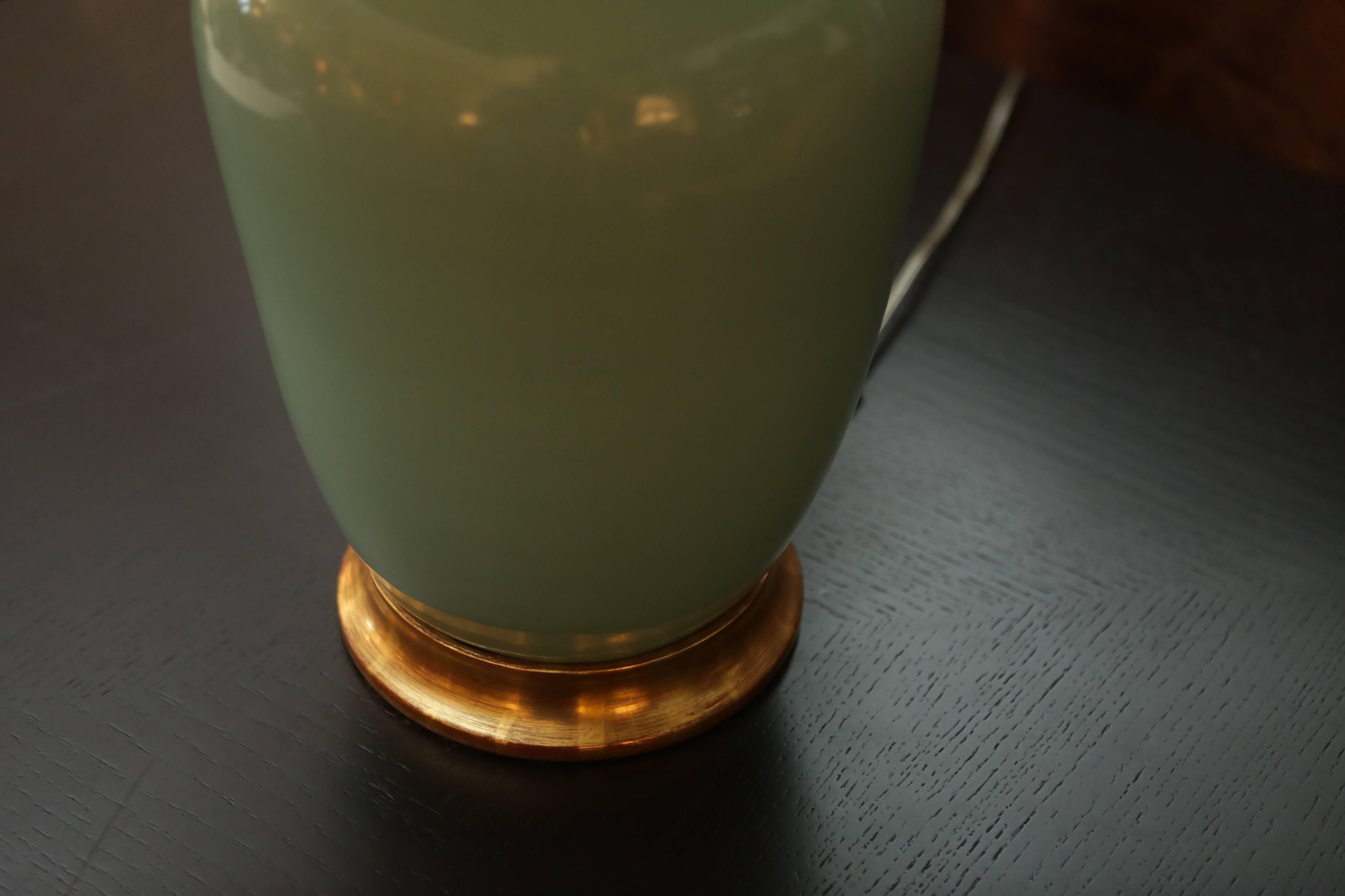 Christopher Spitzmiller Celadon Ginger Jar Lamp In Excellent Condition In Bridgehampton, NY