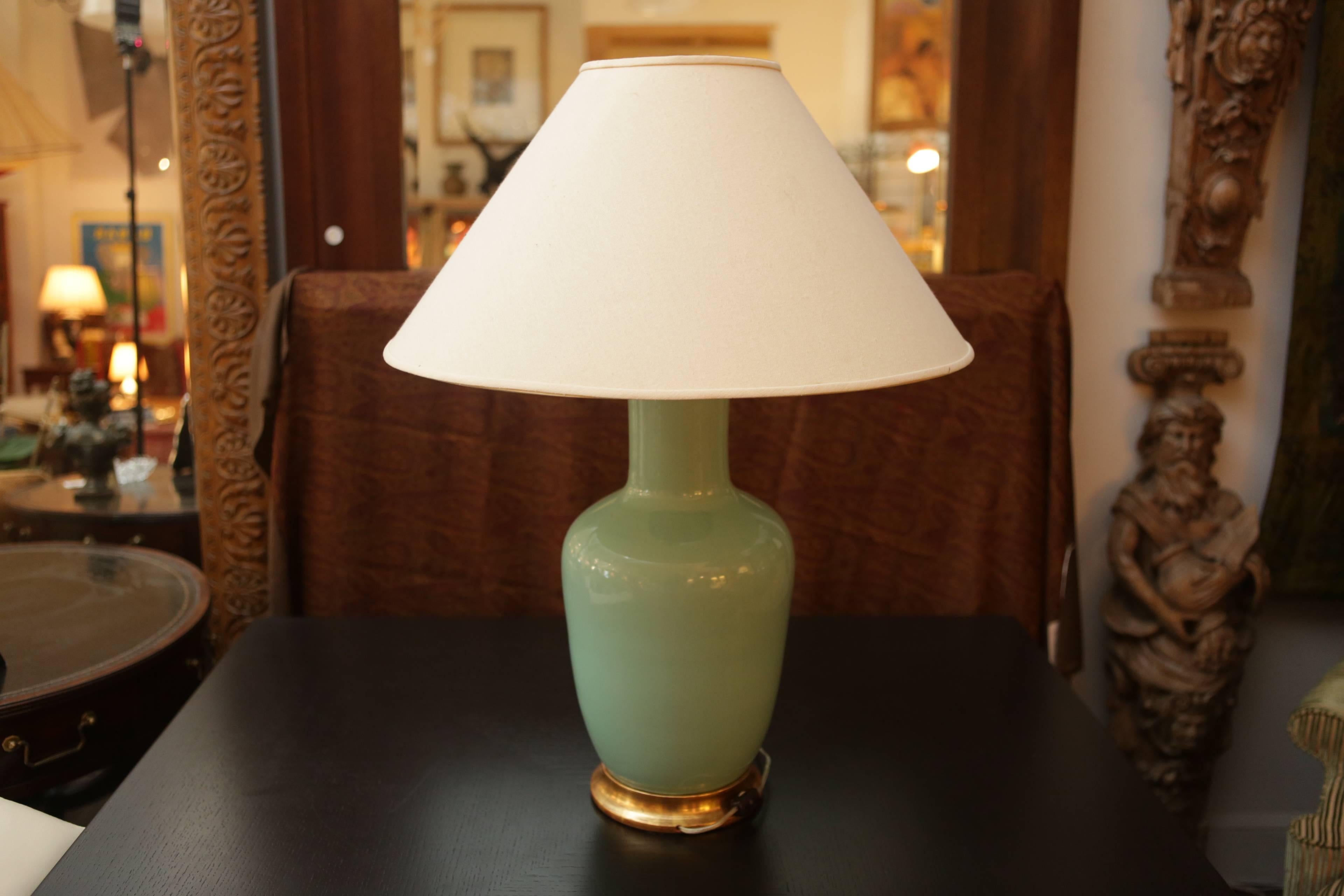 Ceramic Christopher Spitzmiller Celadon Ginger Jar Lamp