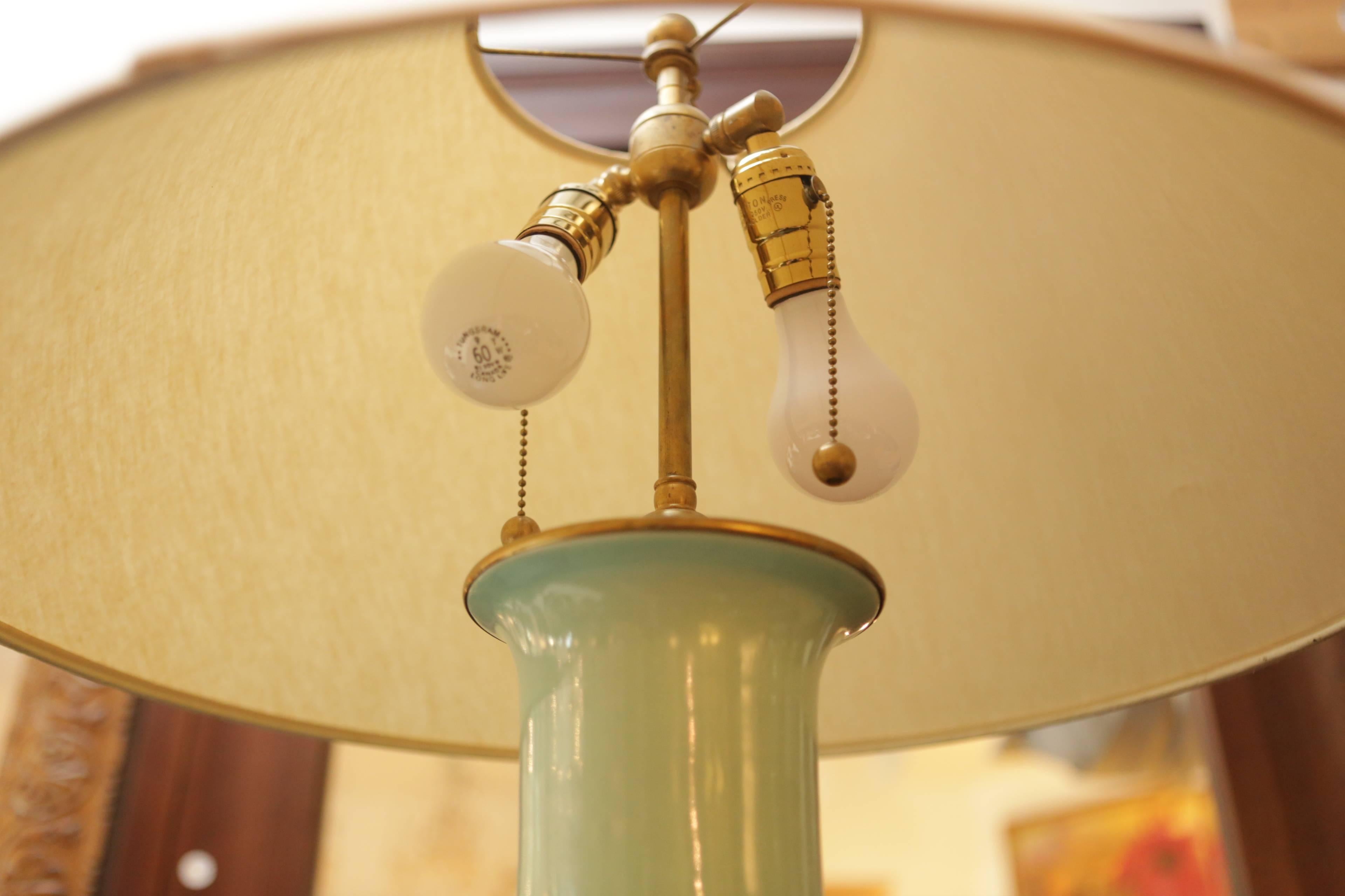 20th Century Christopher Spitzmiller Celadon Ginger Jar Lamp