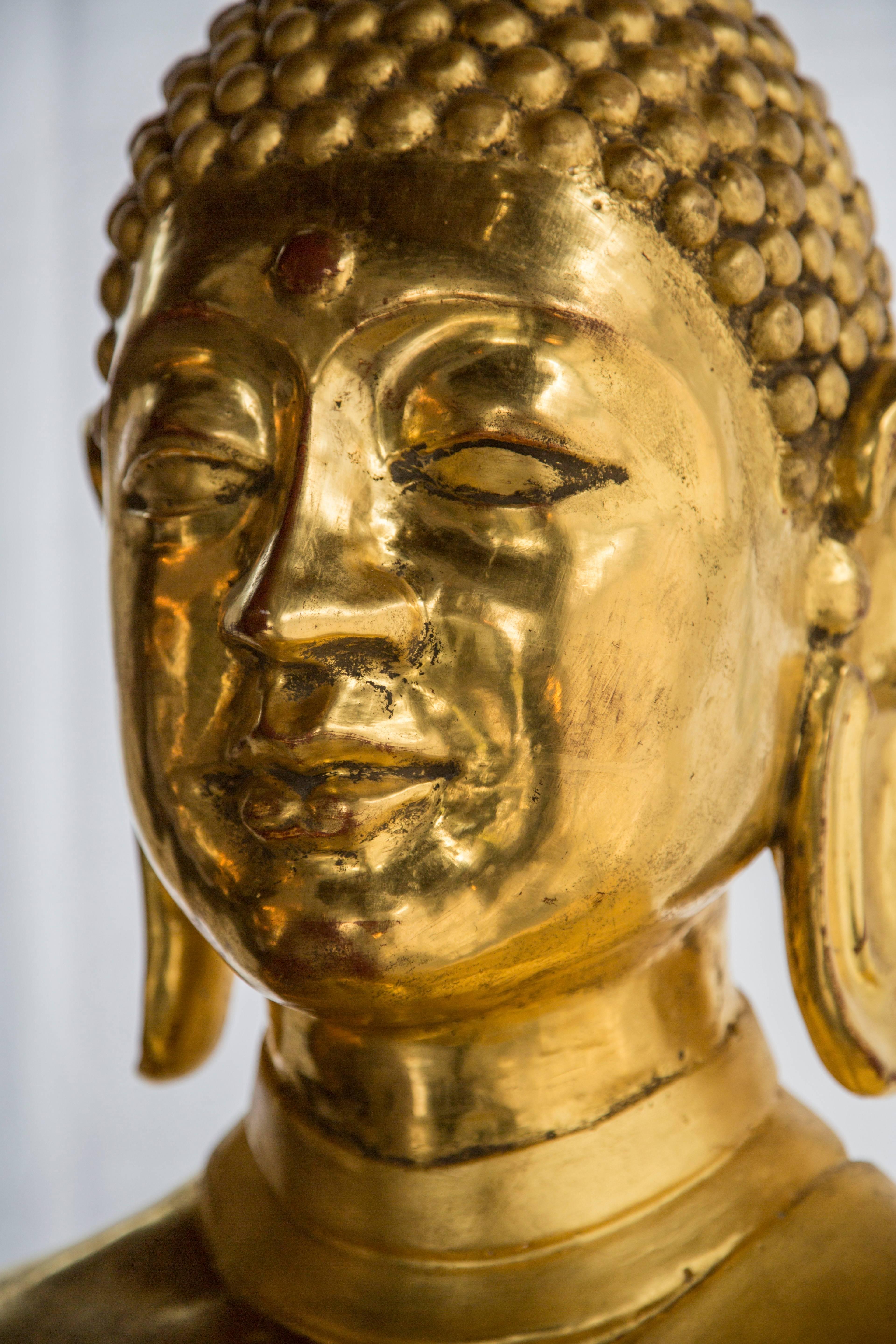 Contemporary 24-Karat Gold Leaf Healing Buddha Statue