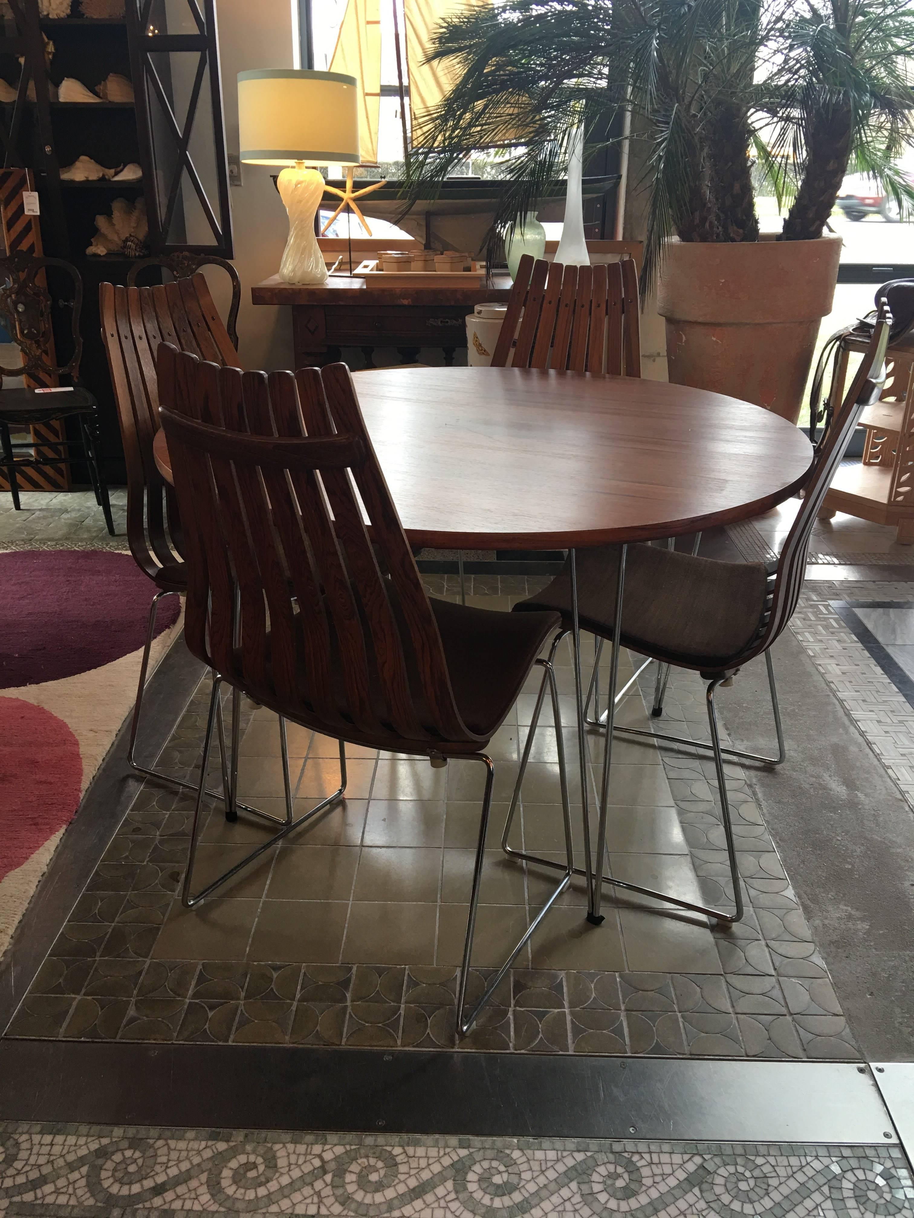 Hans Brattrud Rosewood Table and Chairs 2