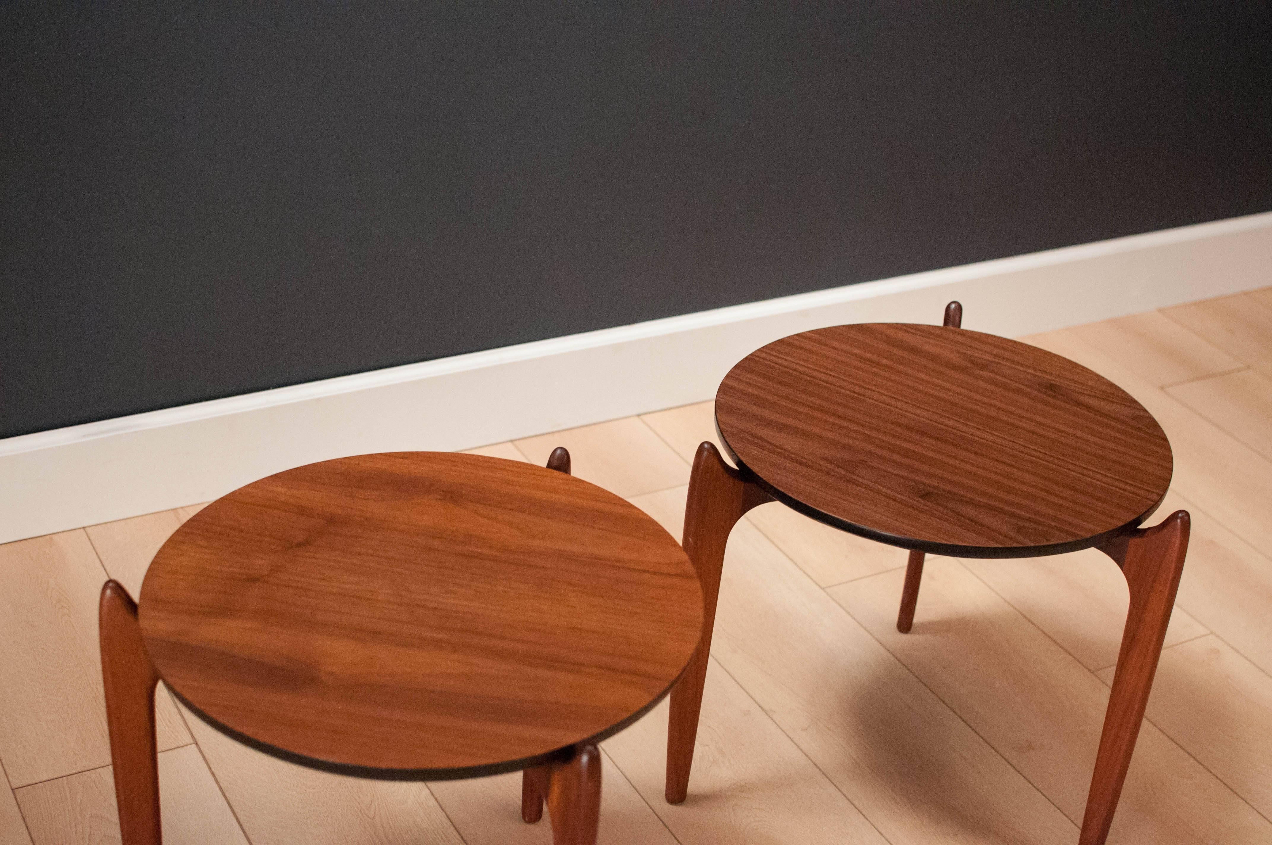 American Mid-Century Vintage Pair of Adrian Pearsall Walnut End Tables