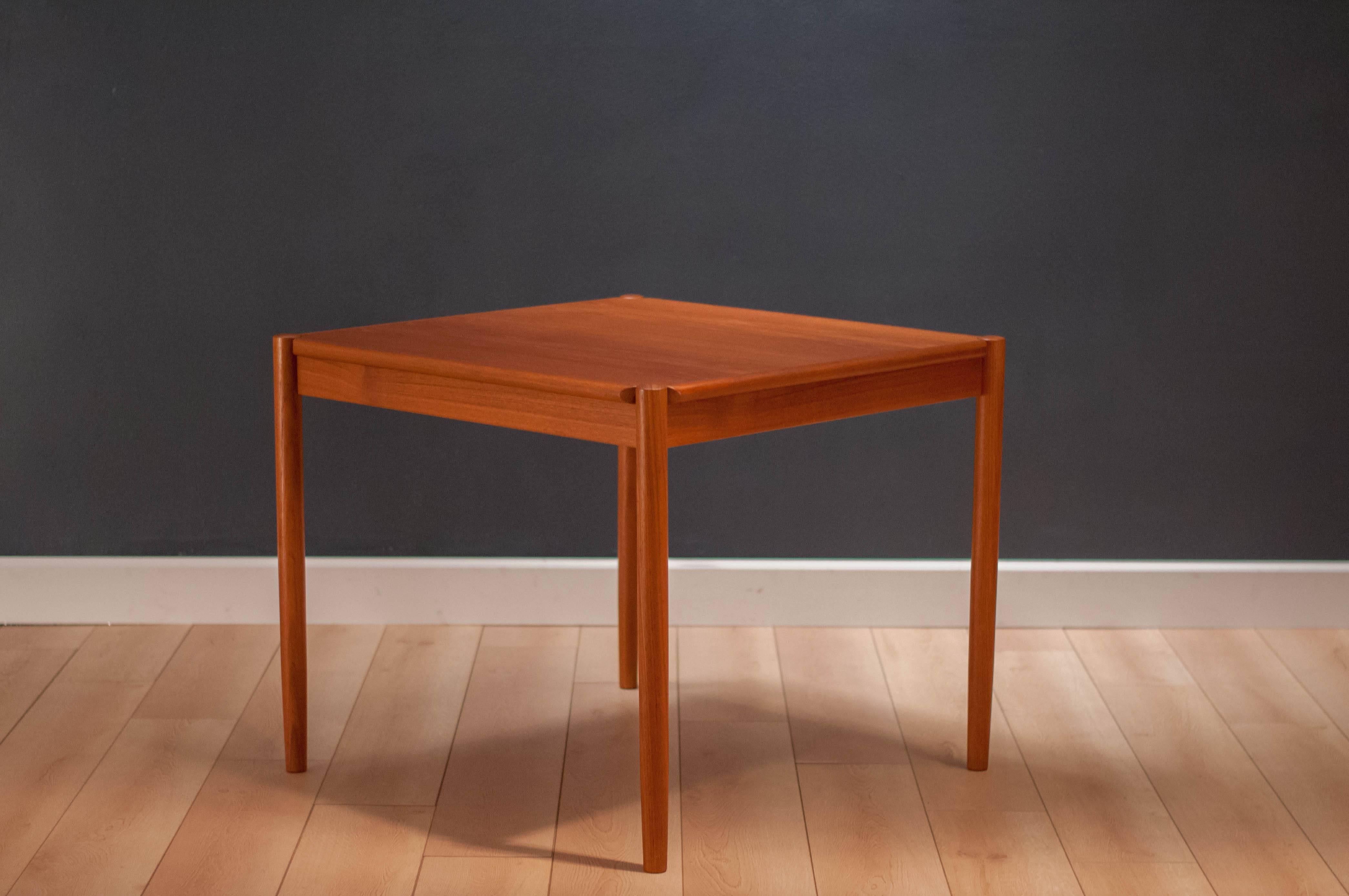Scandinavian Modern Vintage Danish Teak and Leather Flip Top Dining Table