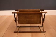 Vintage Leather Folding Magazine Rack