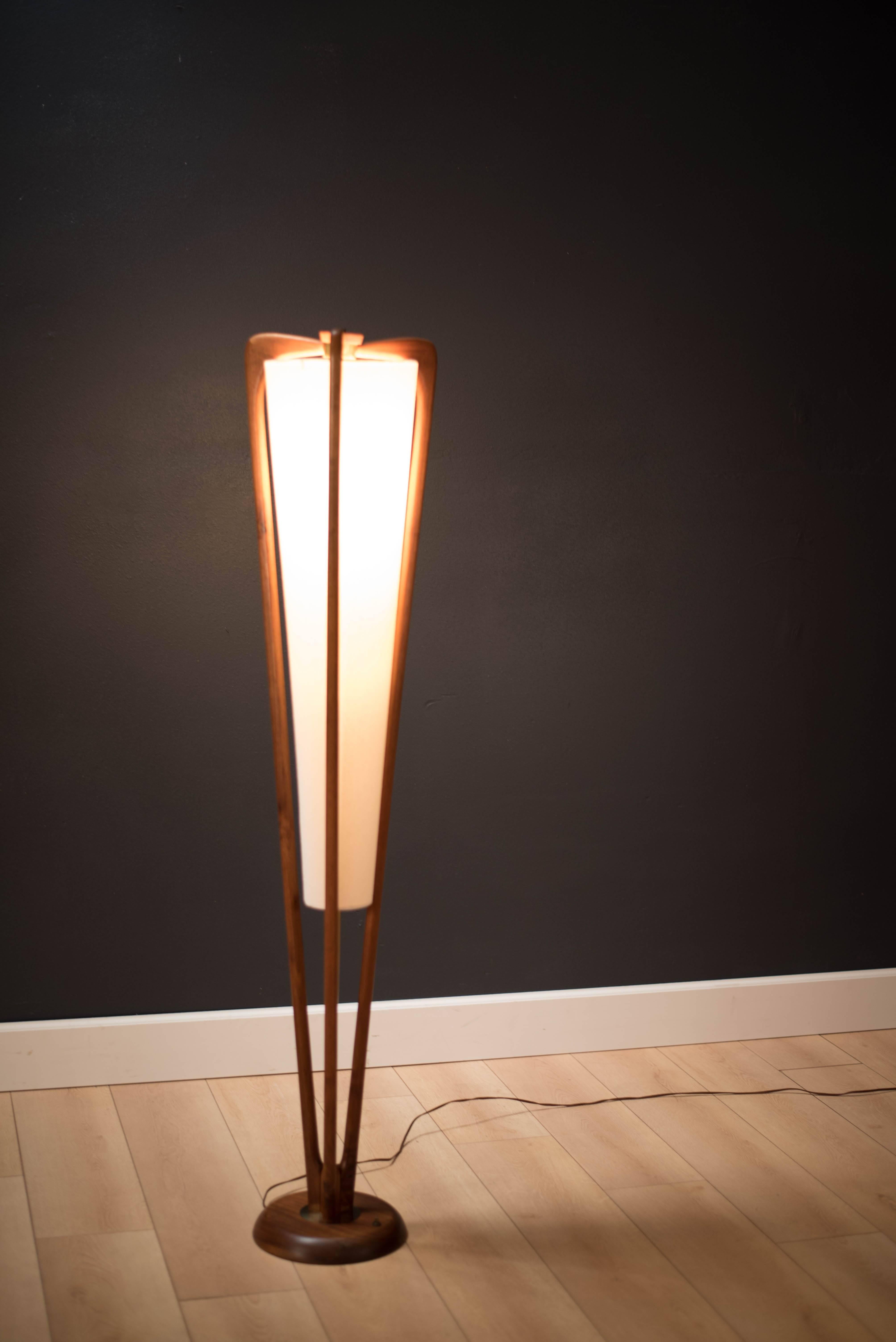 Mid-Century Modeline Walnut Floor Lamp 1