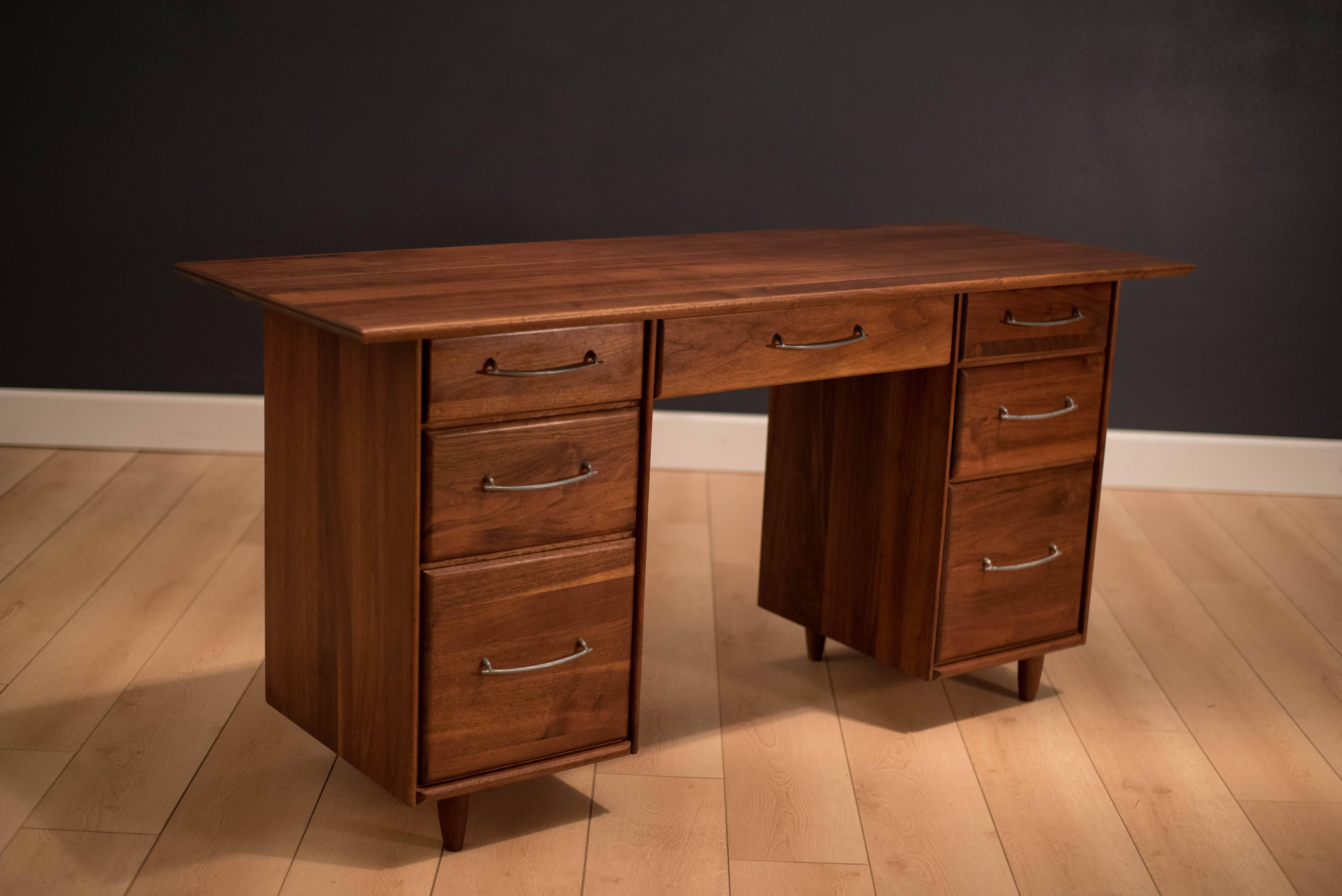 Mid-20th Century Mid-Century Solid Walnut Ace-Hi Desk
