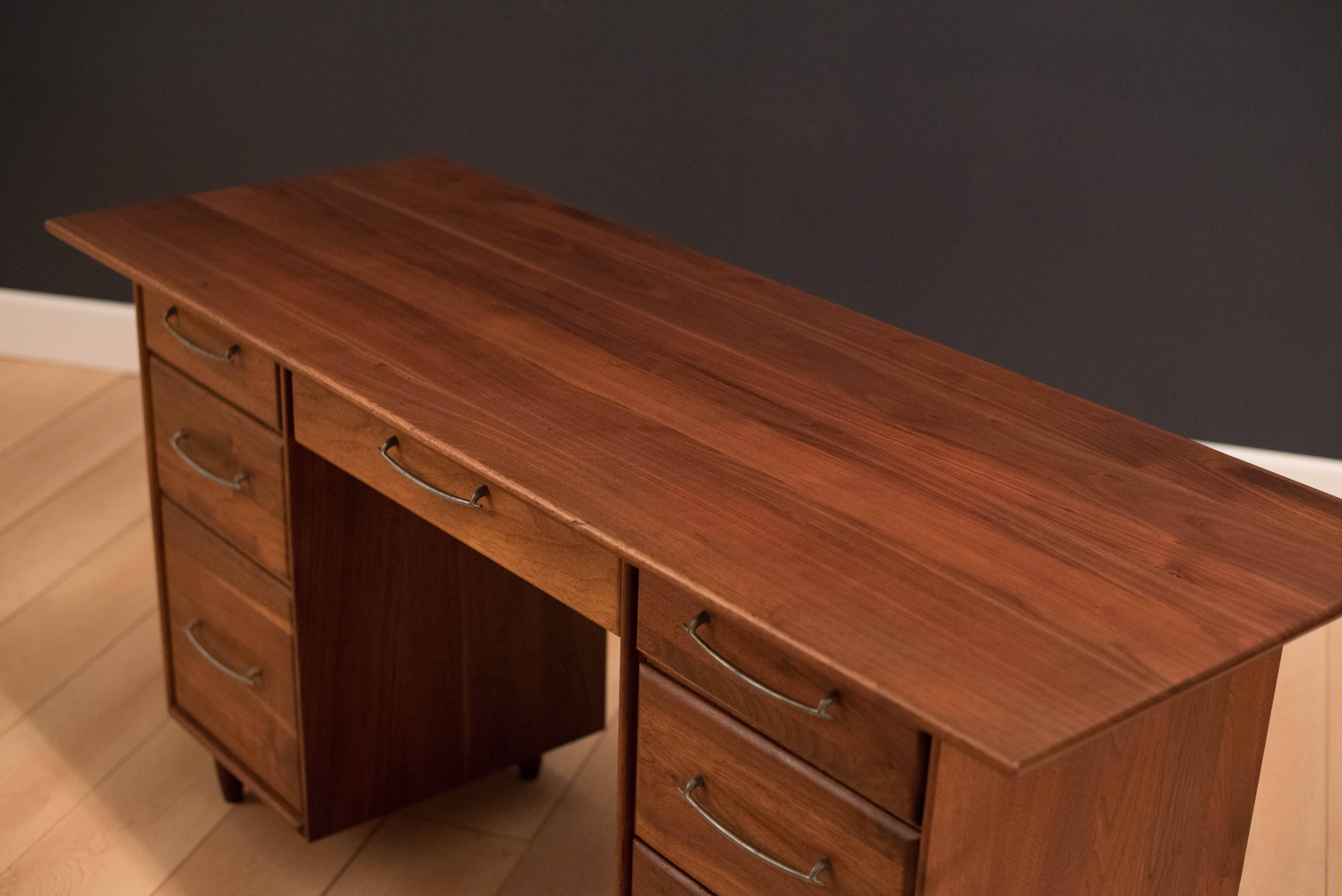 Mid-Century Modern Mid-Century Solid Walnut Ace-Hi Desk