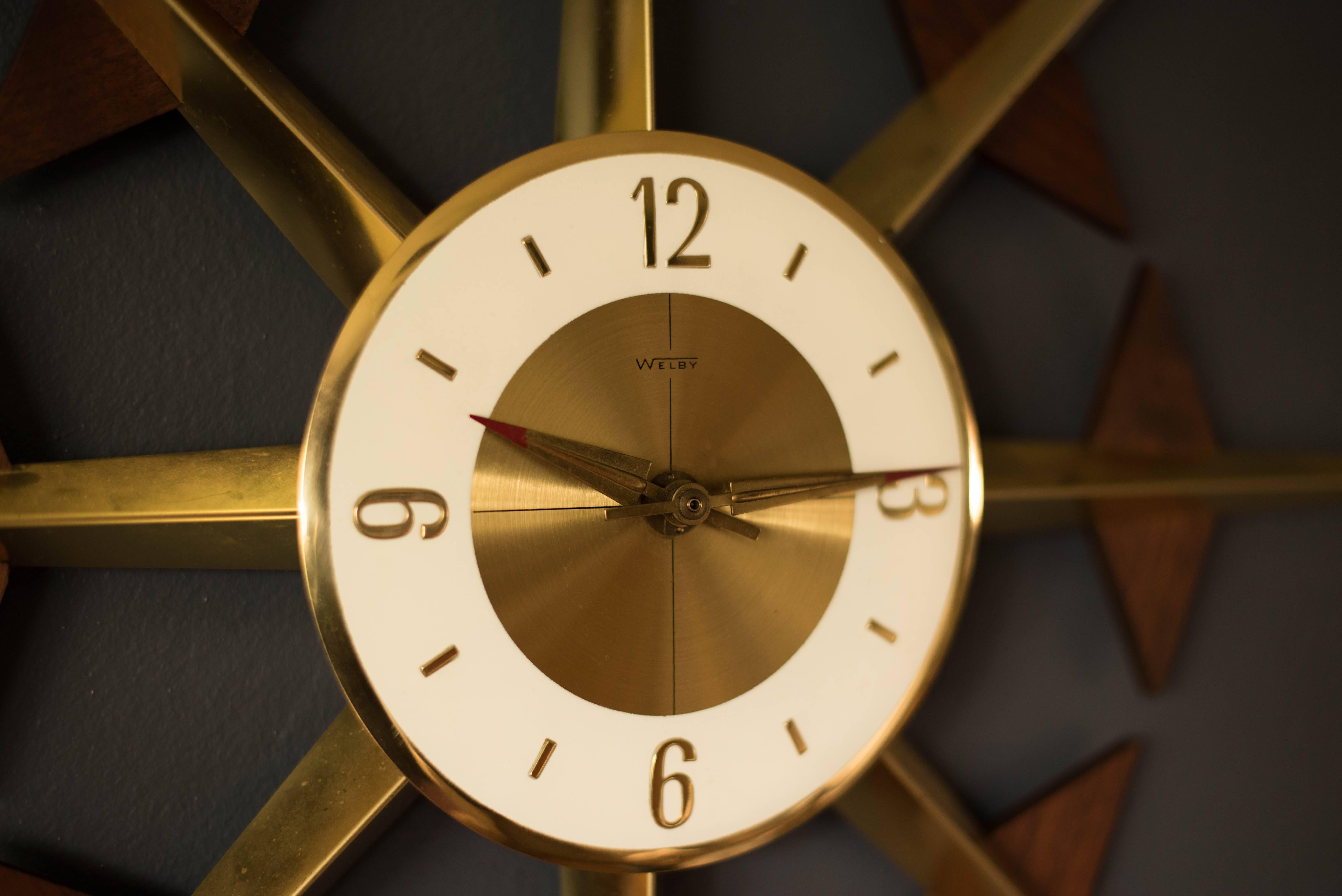 starburst clock mid century