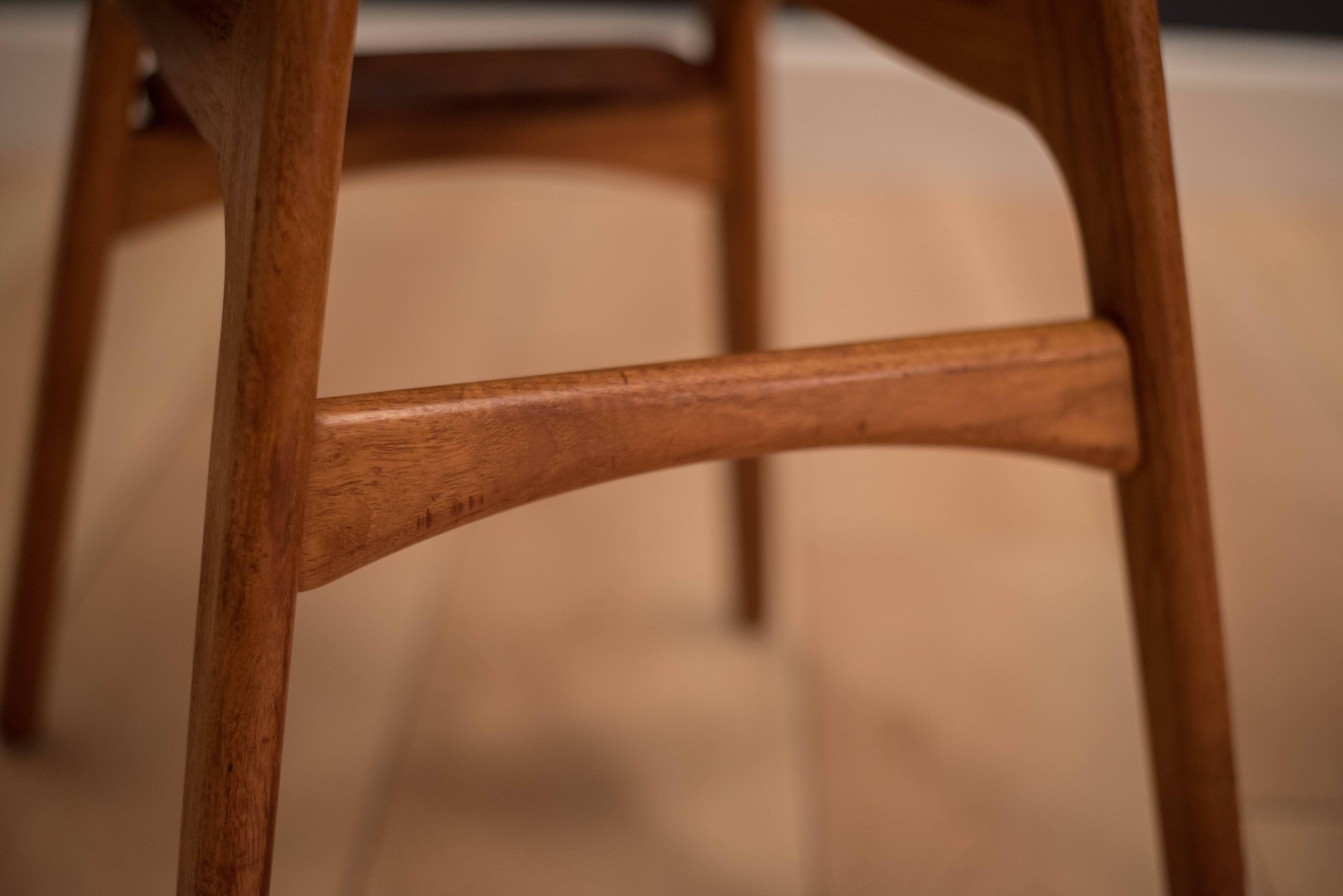 Mid-Century Pair of Erik Buch Bar Stools 1