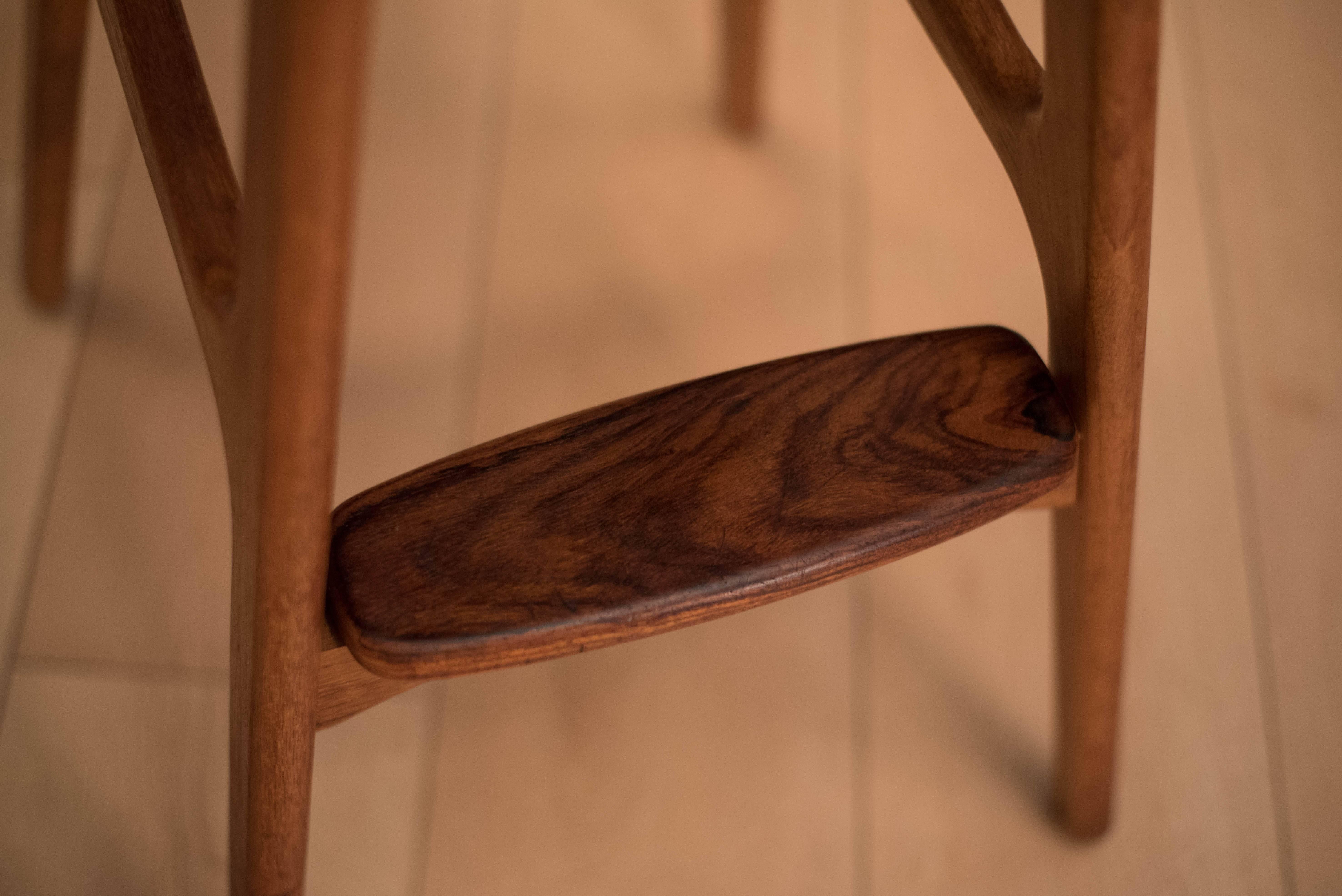 Naugahyde Mid-Century Pair of Erik Buch Bar Stools