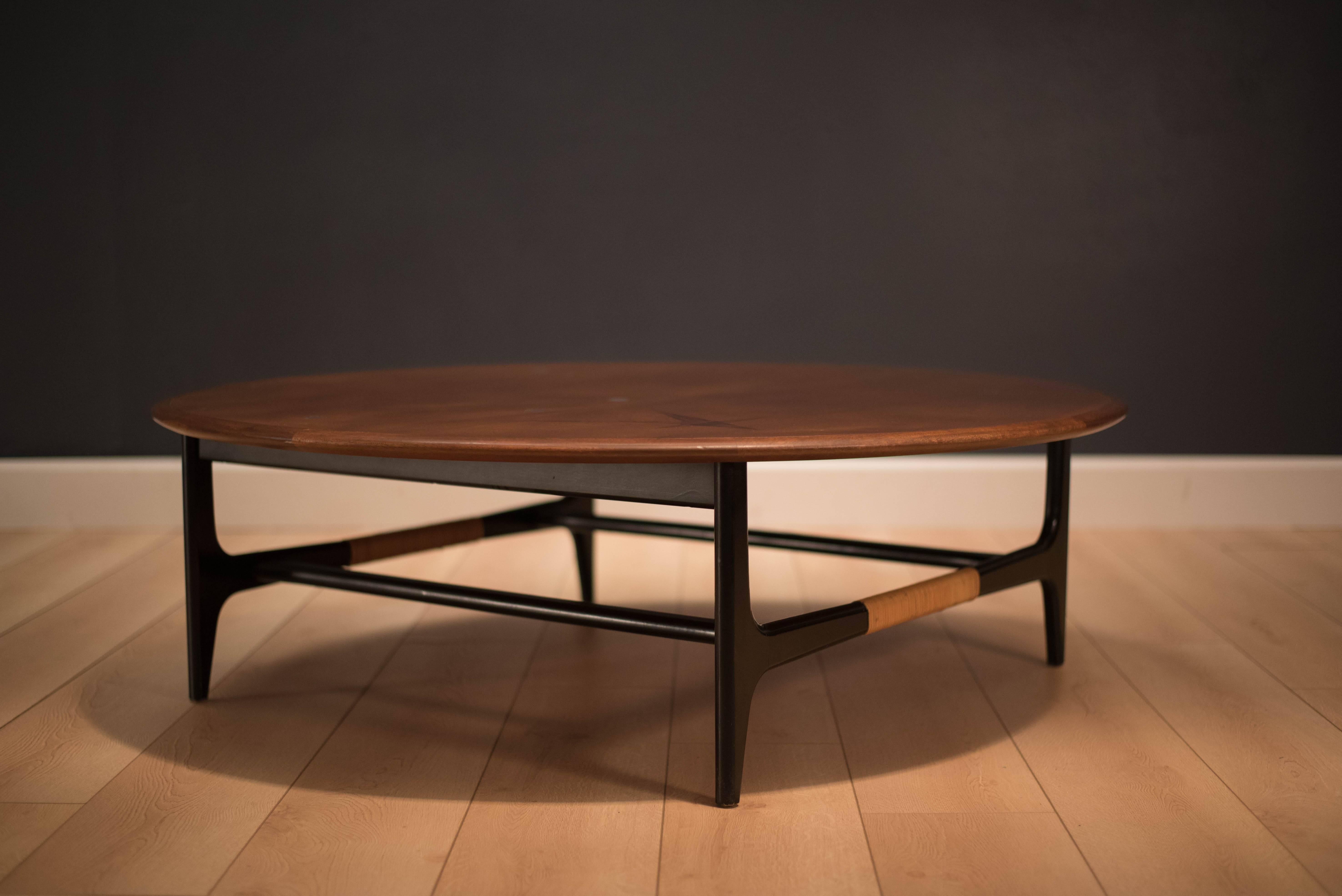 Mid-20th Century Mid-Century Walnut and Rosewood Coffee Table