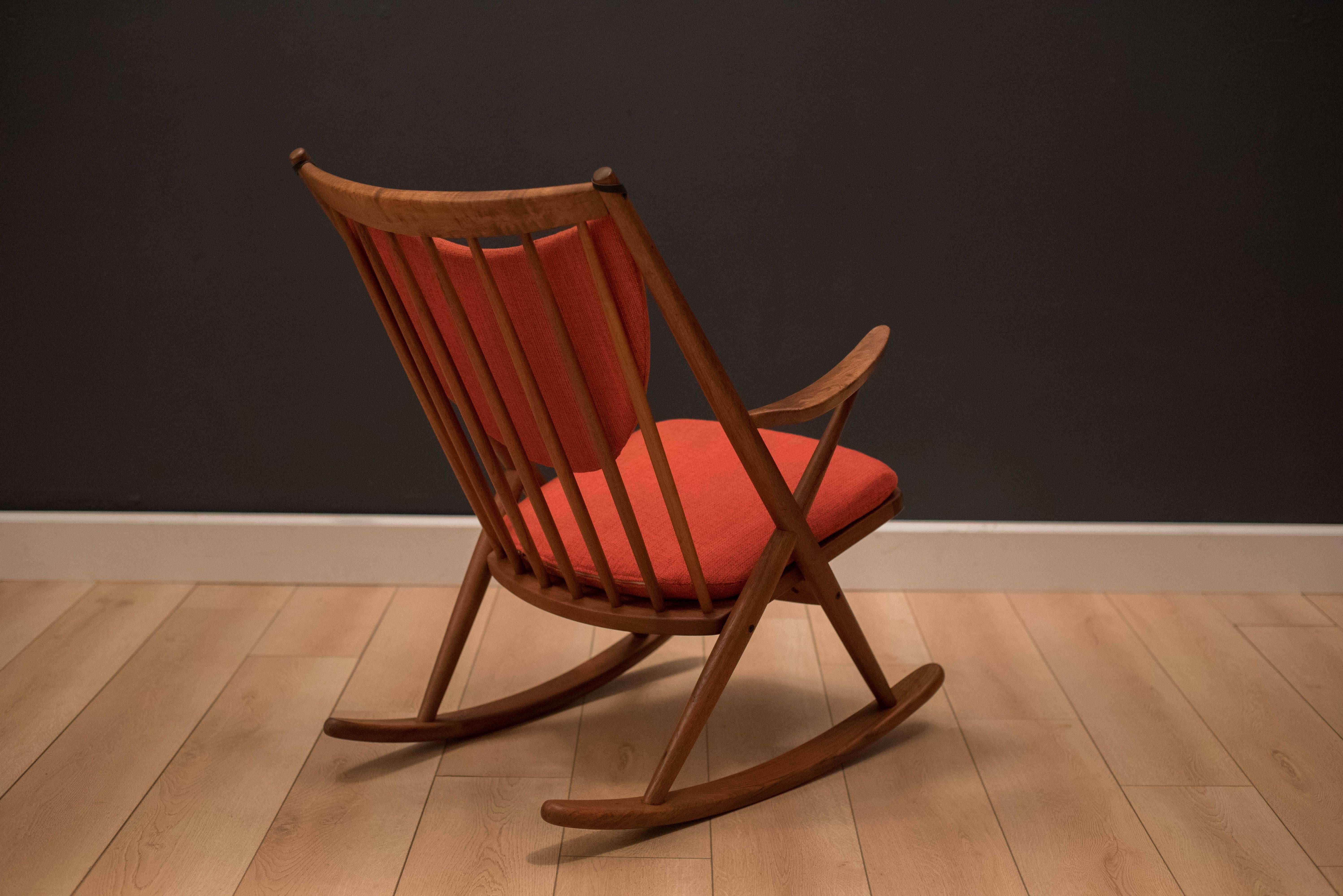 Scandinavian Modern Vintage Danish Bramin Teak Rocking Chair