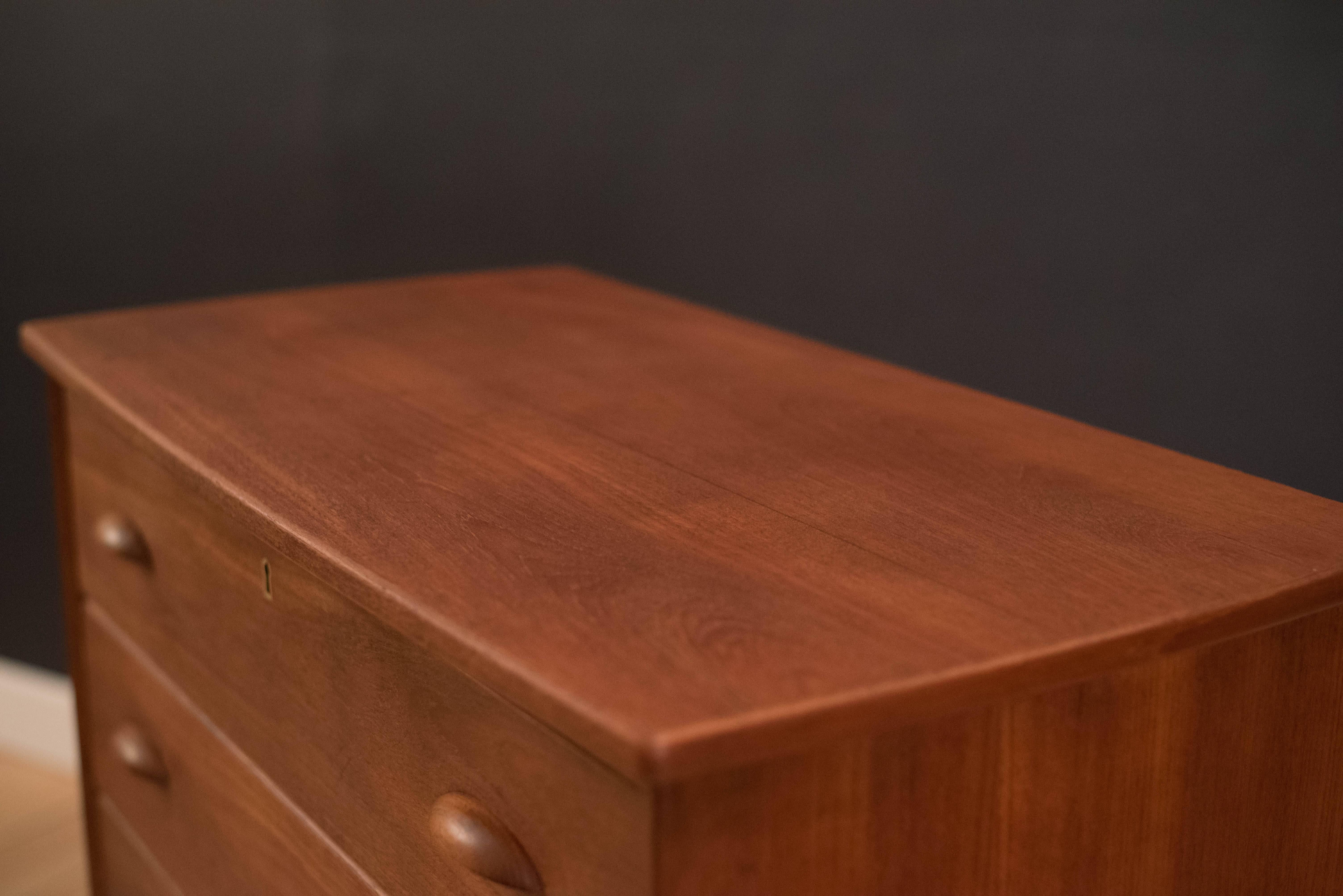 Mid-20th Century Vintage Danish Tall Dresser Chest