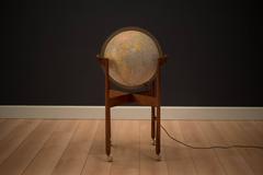 Vintage Illuminated Jens Risom Globe Stand