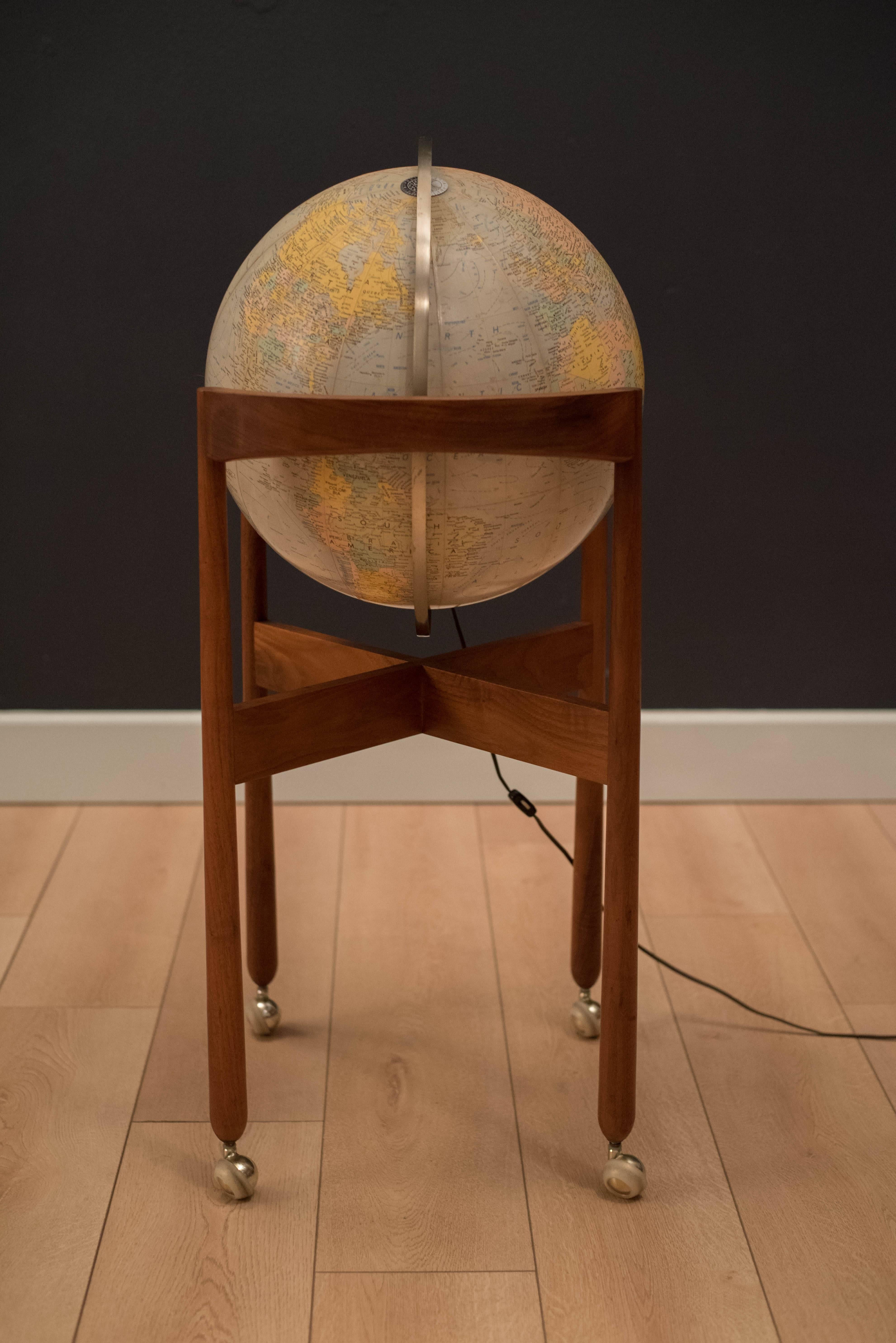 Mid-Century Modern Vintage Illuminated Jens Risom Globe Stand