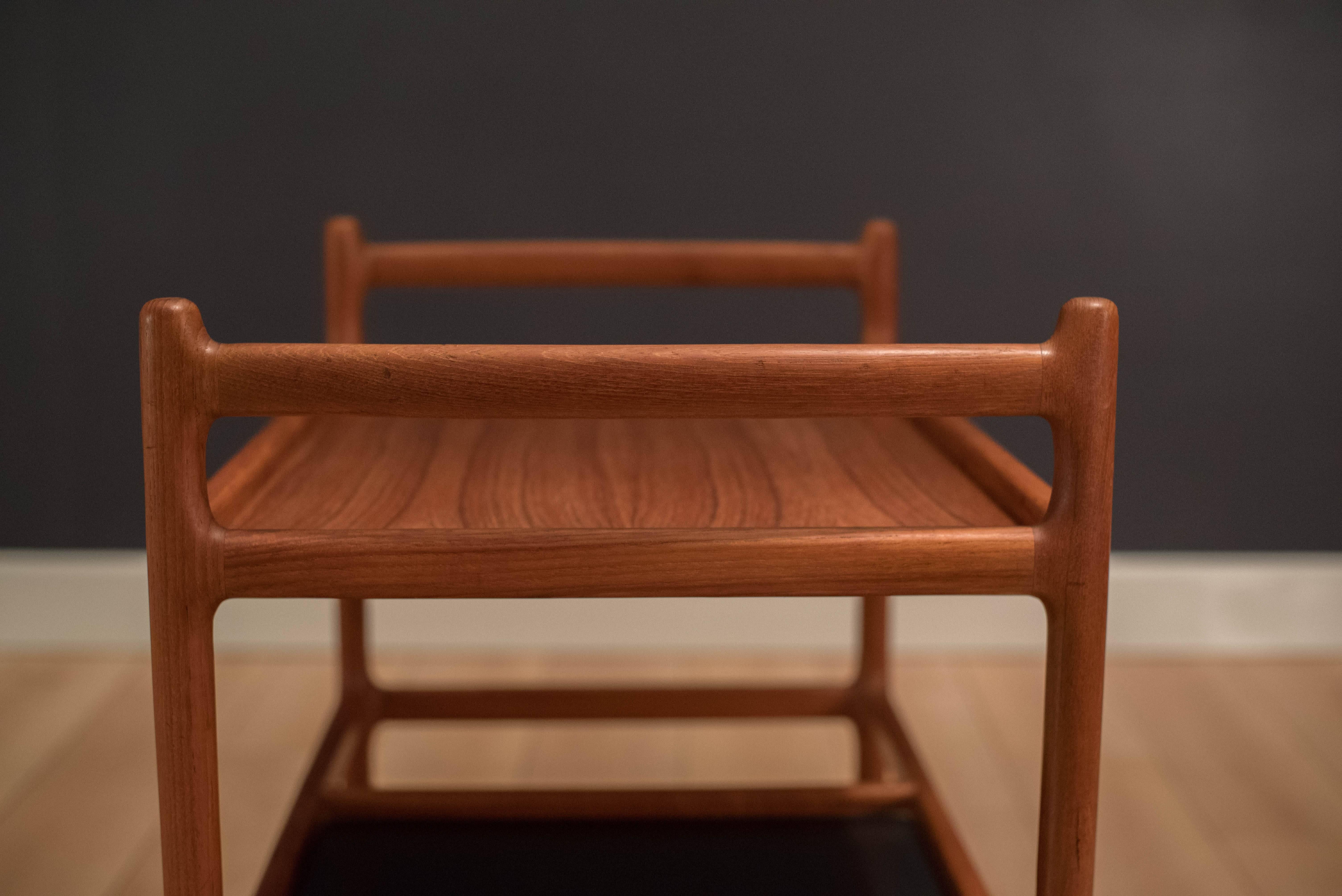 Vintage Danish Teak Bar Cart by Johannes Andersen In Good Condition In San Jose, CA