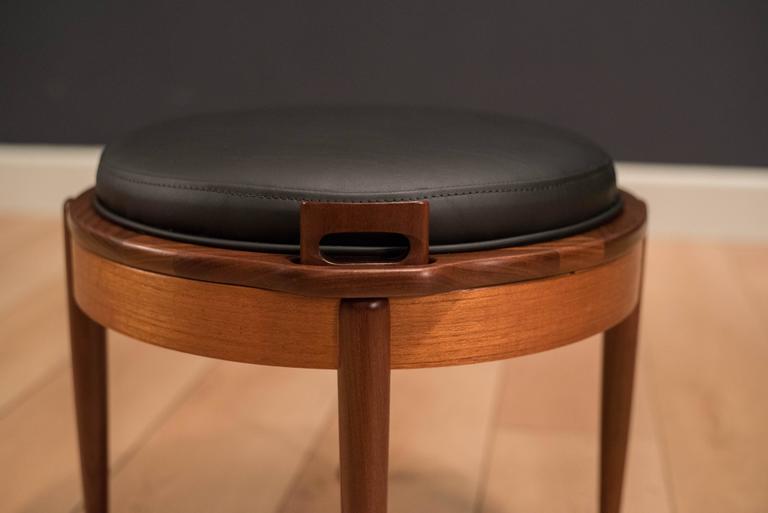 Vintage Scandinavian Teak Reversible Tabletop Stool at 1stDibs