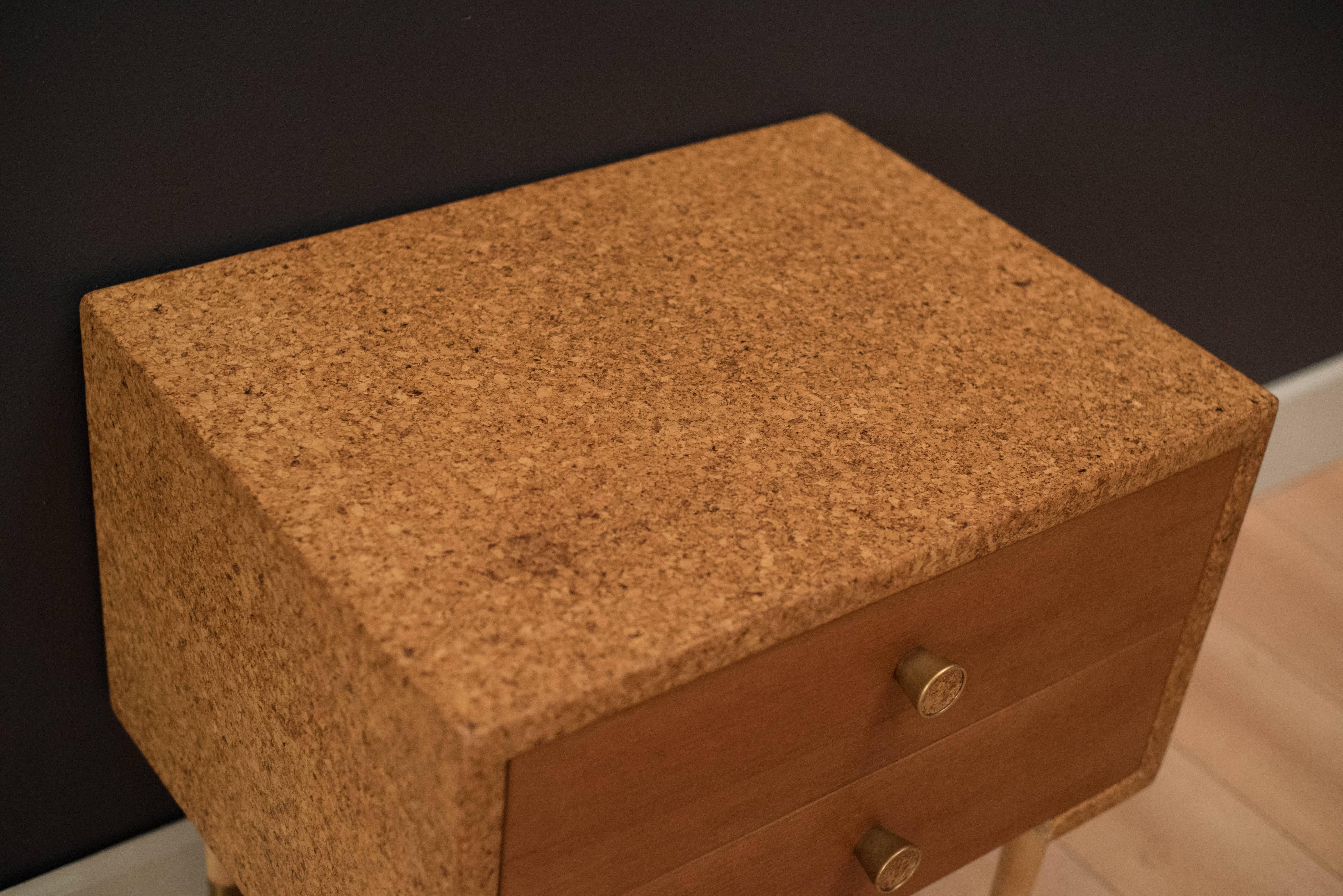 Mid-20th Century Vintage Paul Frankl Cork Nightstand