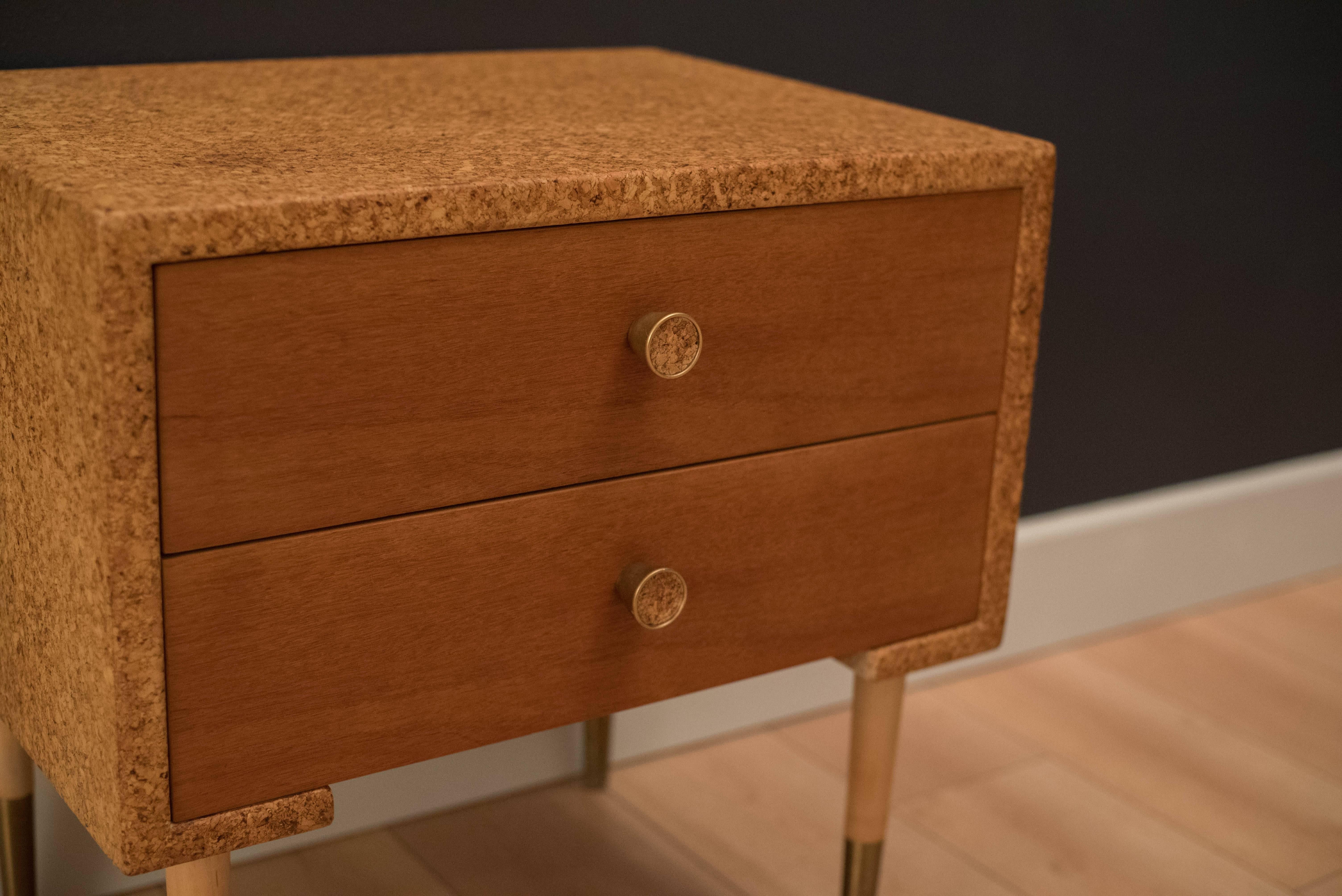 American Vintage Paul Frankl Cork Nightstand