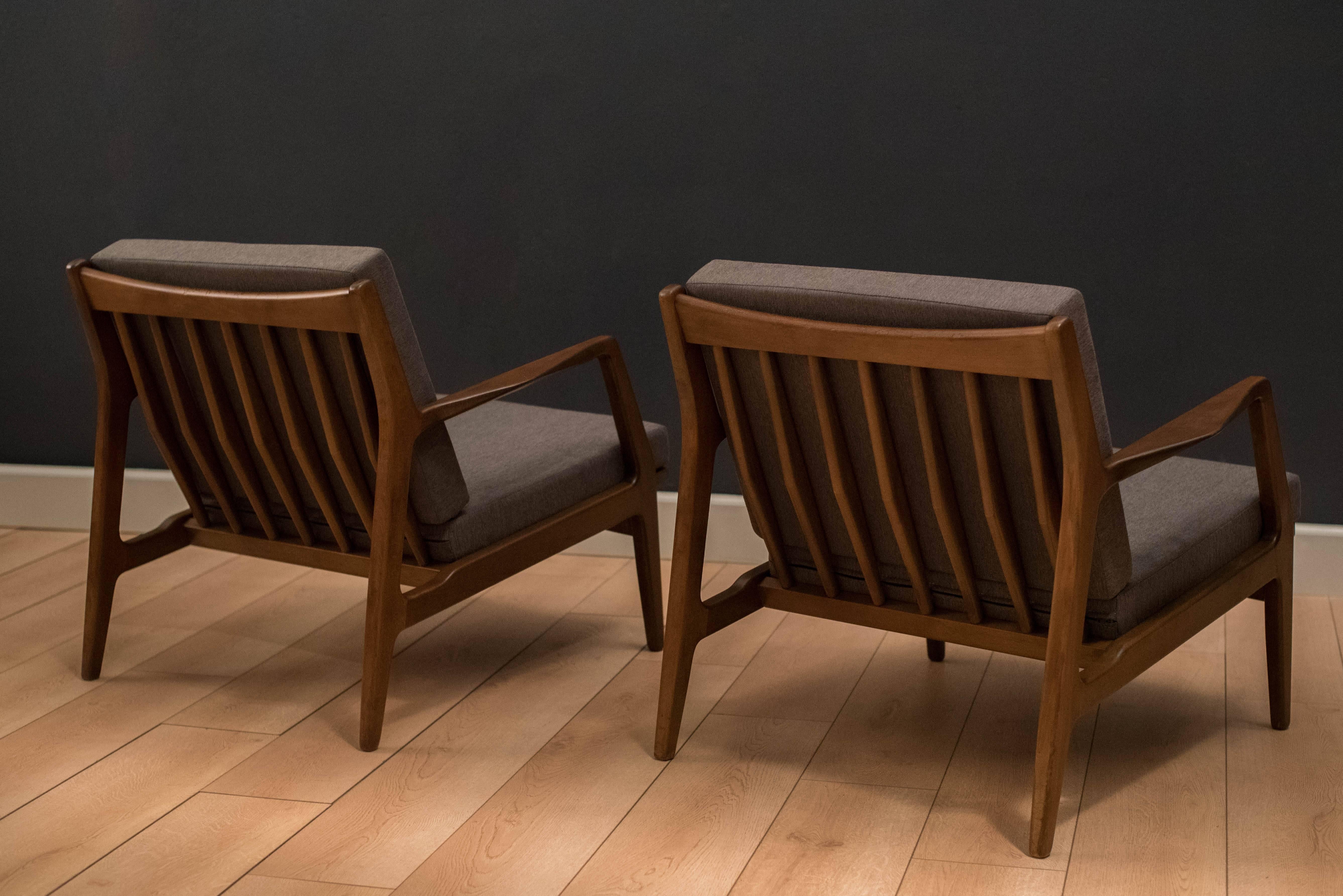 Wood Pair of Vintage Ib Kofod Larsen Lounge Chairs