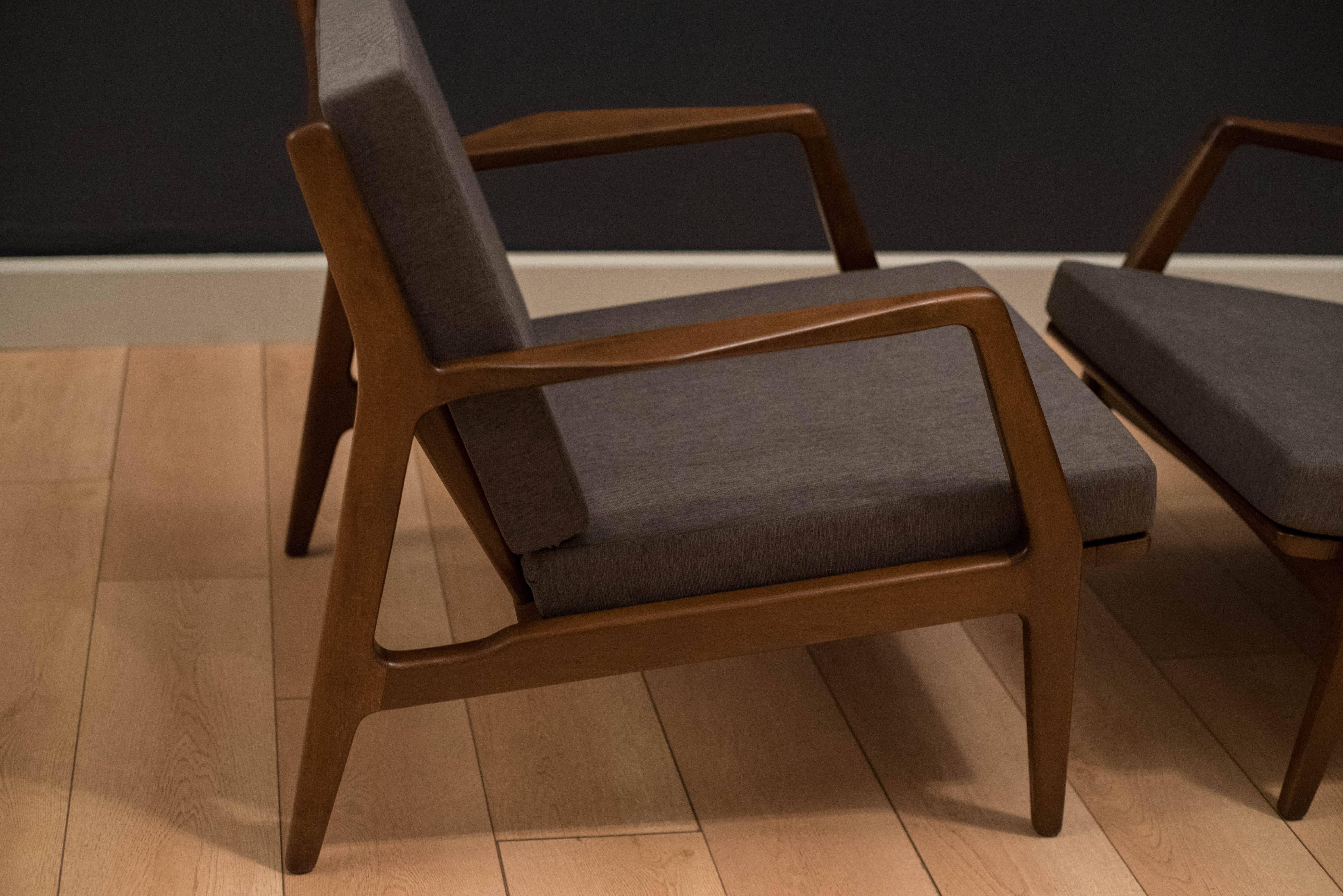 Mid-20th Century Pair of Vintage Ib Kofod Larsen Lounge Chairs