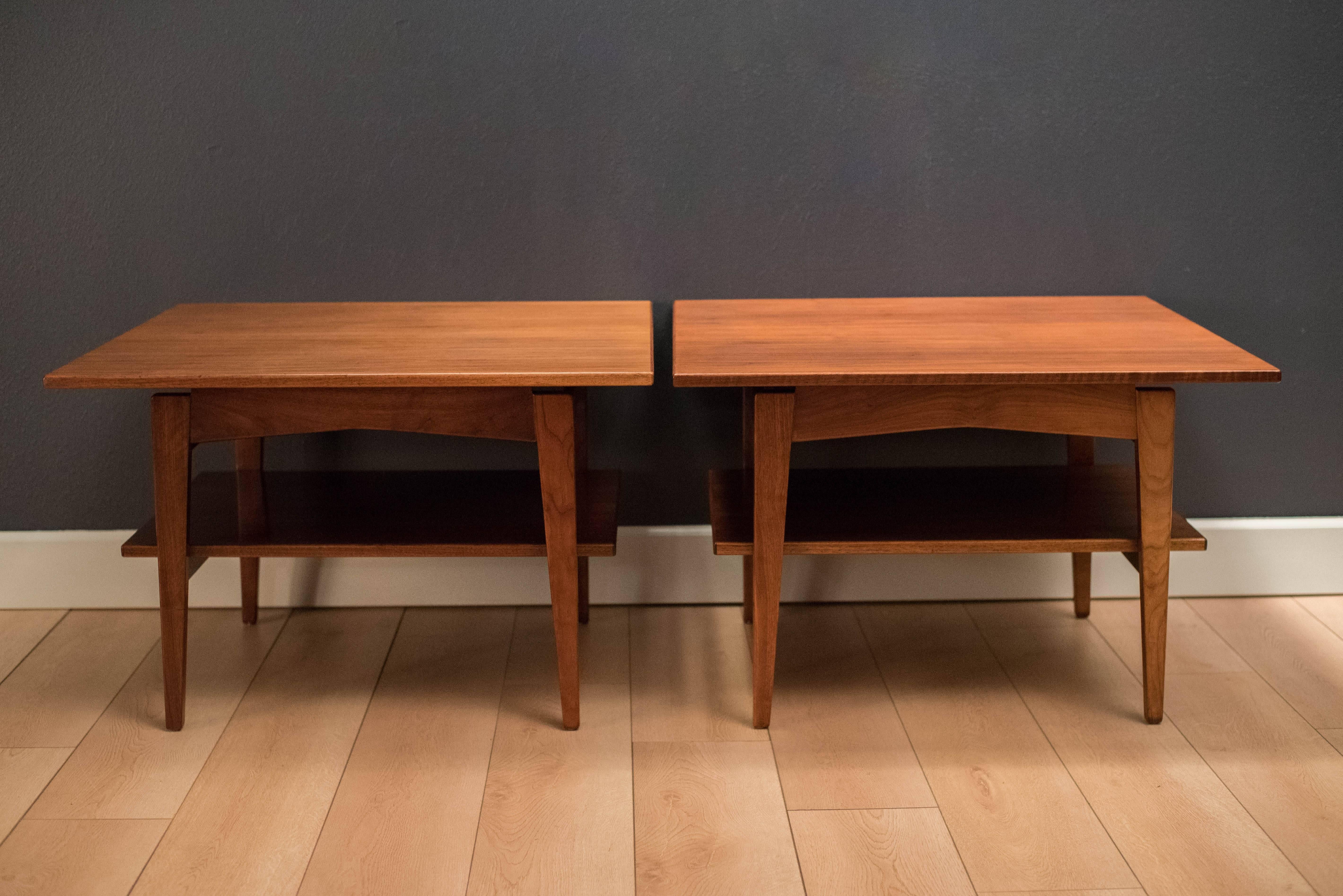 Mid-Century Modern Mid Century Walnut Side Tables by Jens Risom
