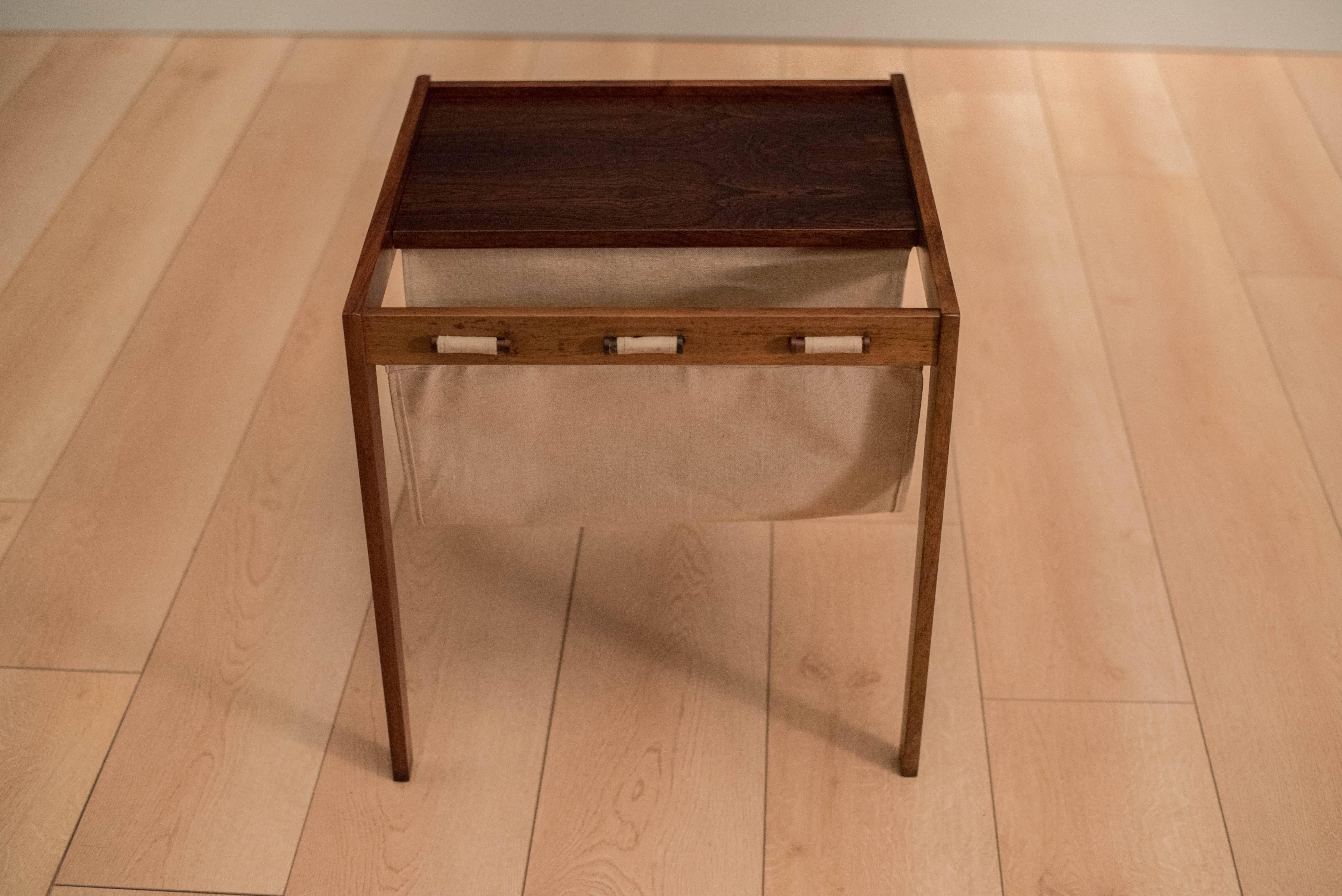Canvas Vintage Danish Rosewood Magazine End Table